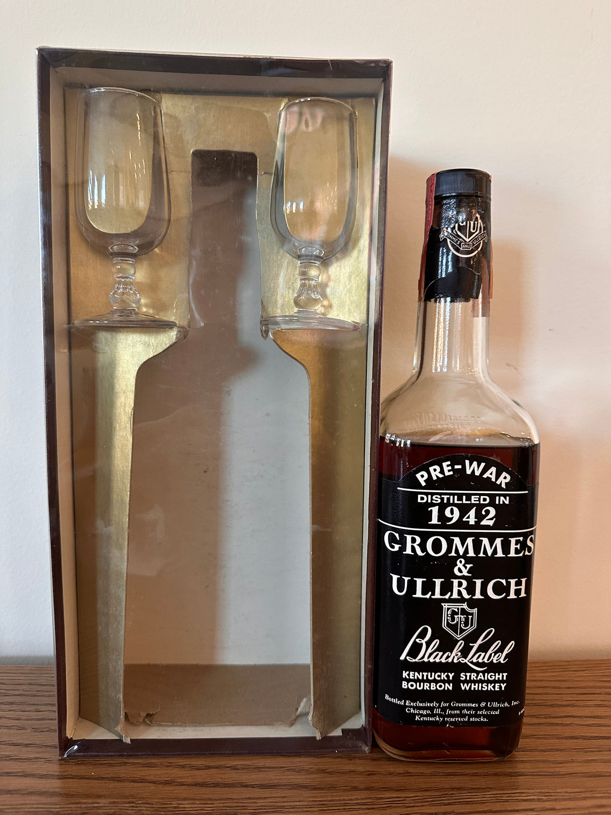 Grommes & Ullrich Black Label Bourbon Distilled in 1942 103 Months
