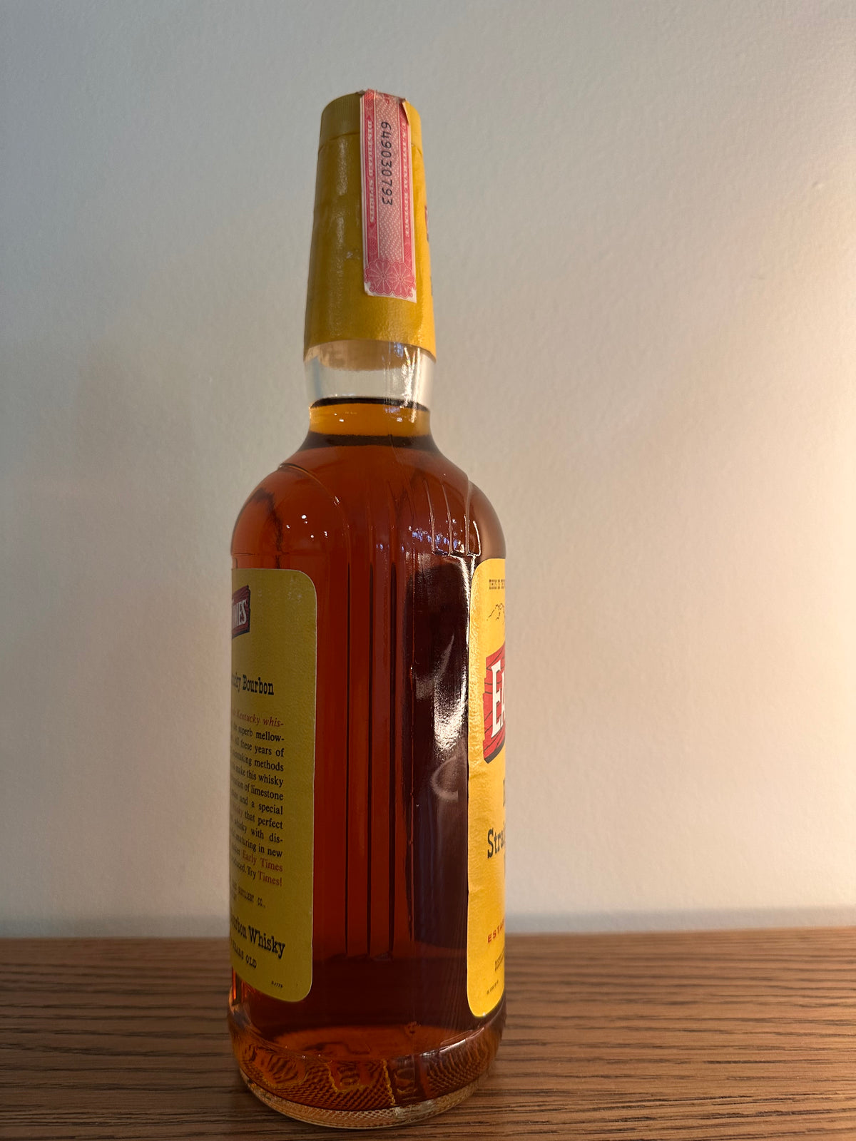 1961-1977 Early Times 4 Year Kentucky Straight Bourbon Whiskey 4/5 Quart