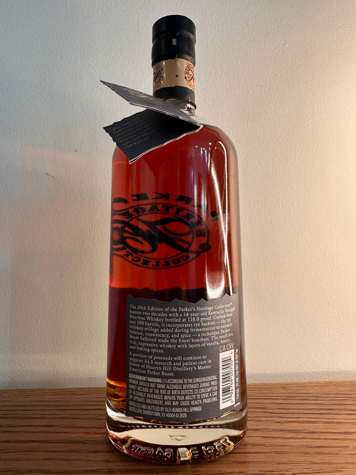 2026 Parker's Heritage Collection 20th Edition 14 year Kentucky Straight Bourbon Whiskey 750ml