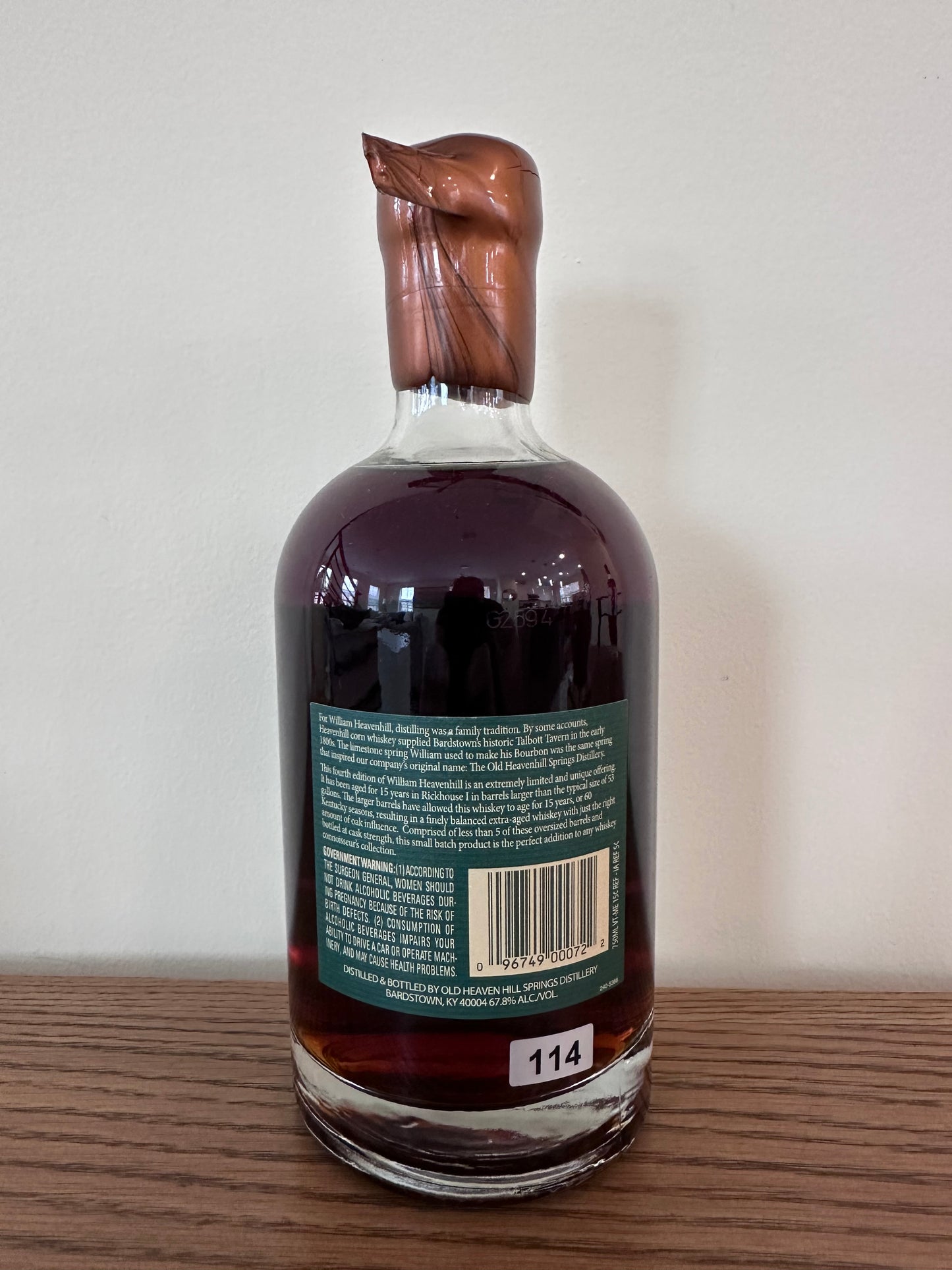 2014 William Heavenhill 4th Edition 15 Year 135.6 Proof