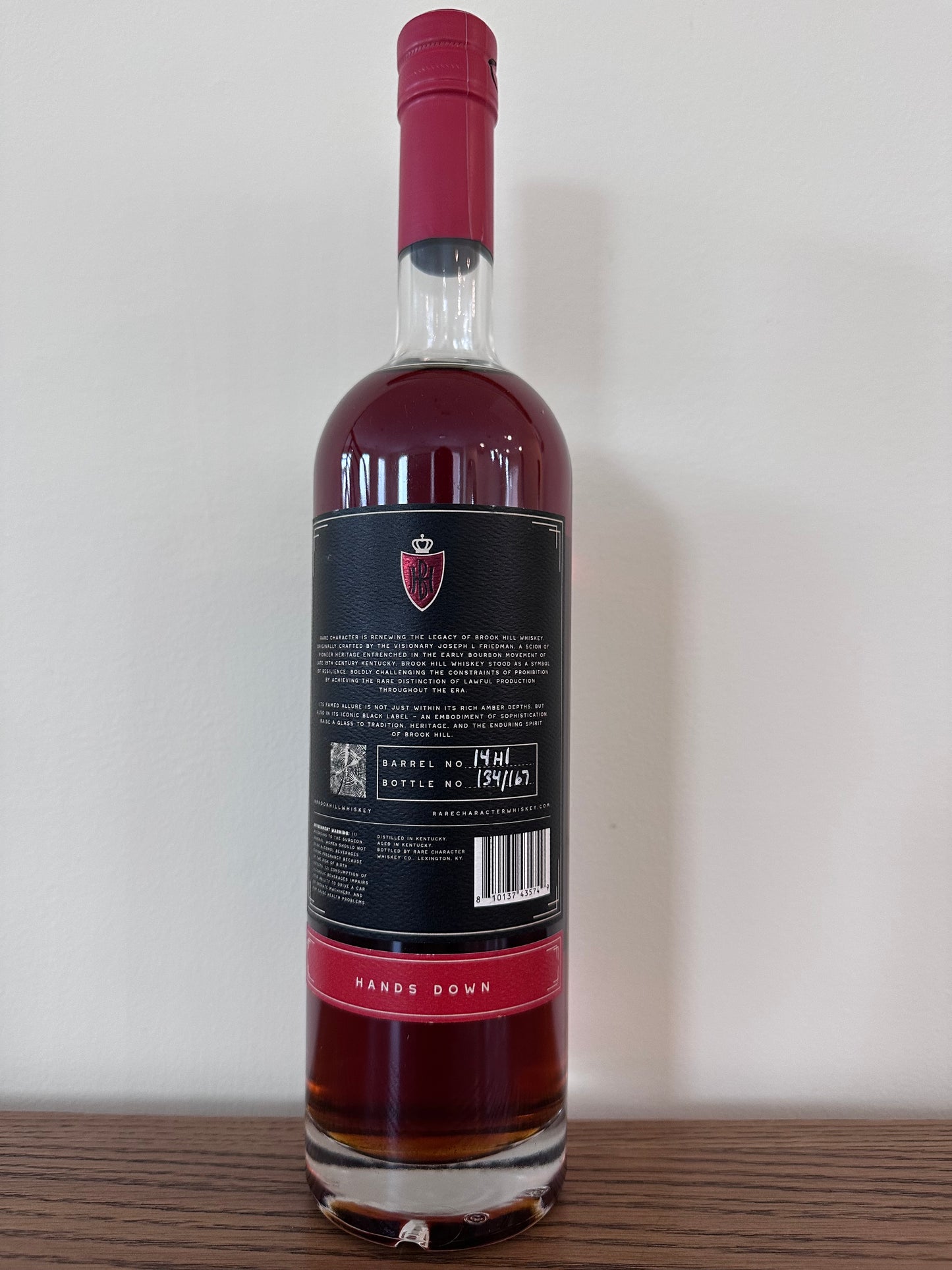 Rare Character Brook Hill Single Barrel 10 Year Old Kentucky Straight Bourbon Whiskey 750ml