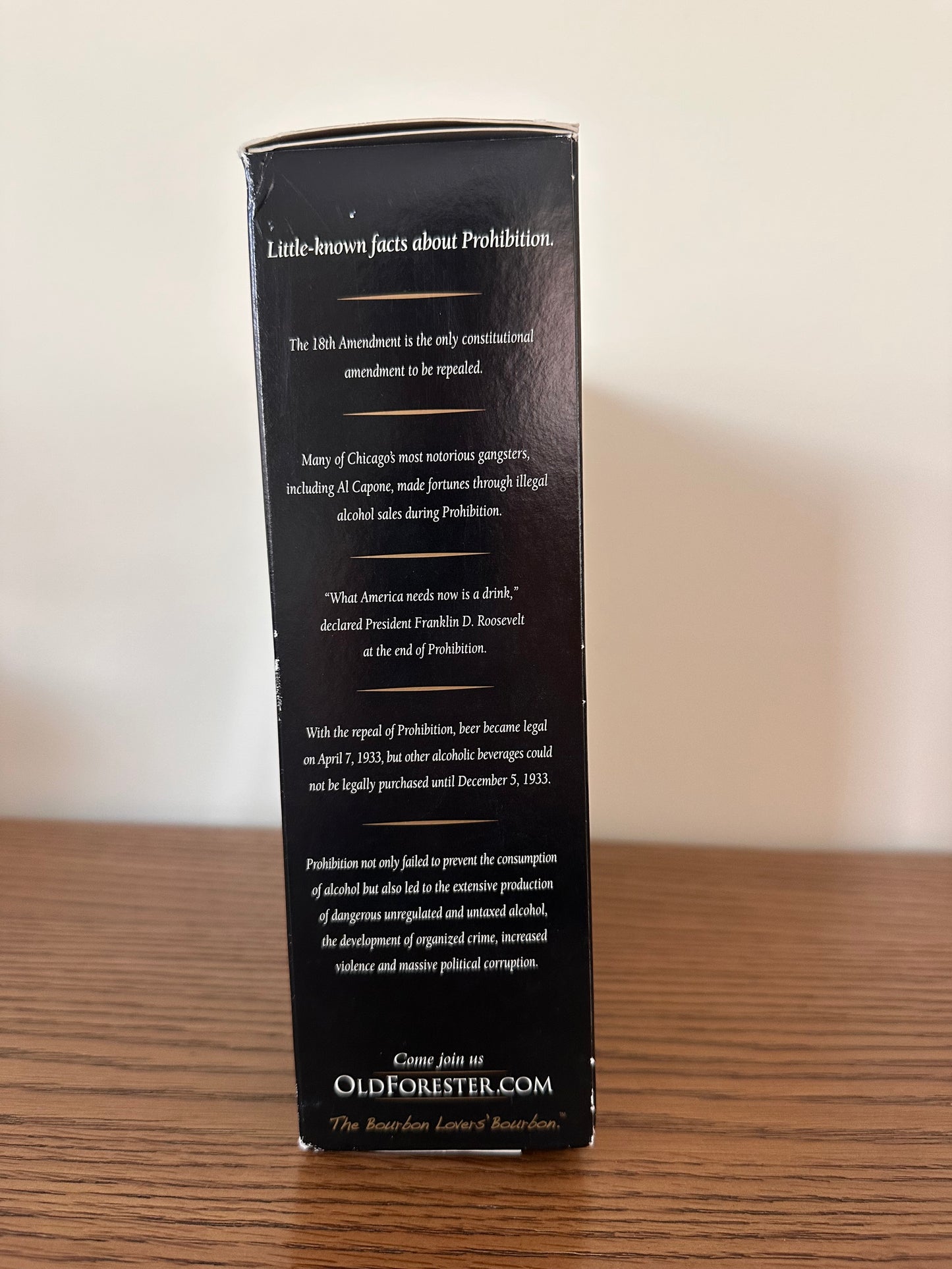 Old Forester 75th Anniversary Repeal of Bourbon