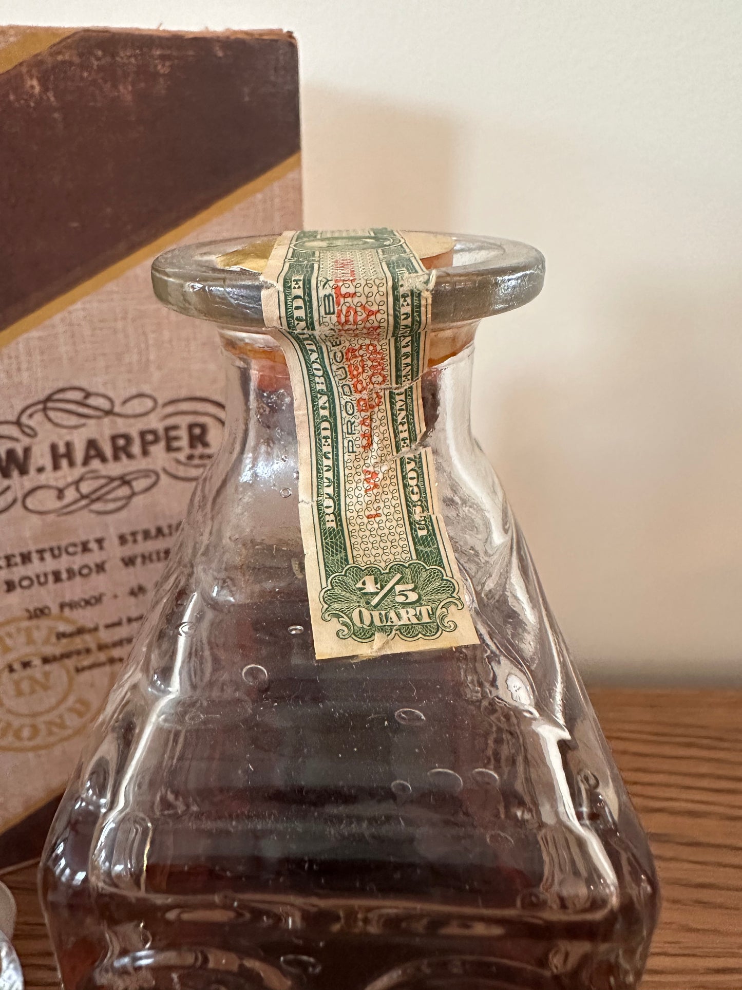 IW Harper Bottled in Bond Kentucky Bourbon Decanter Distilled 1946 Bottled 1950 4/5 Quart
