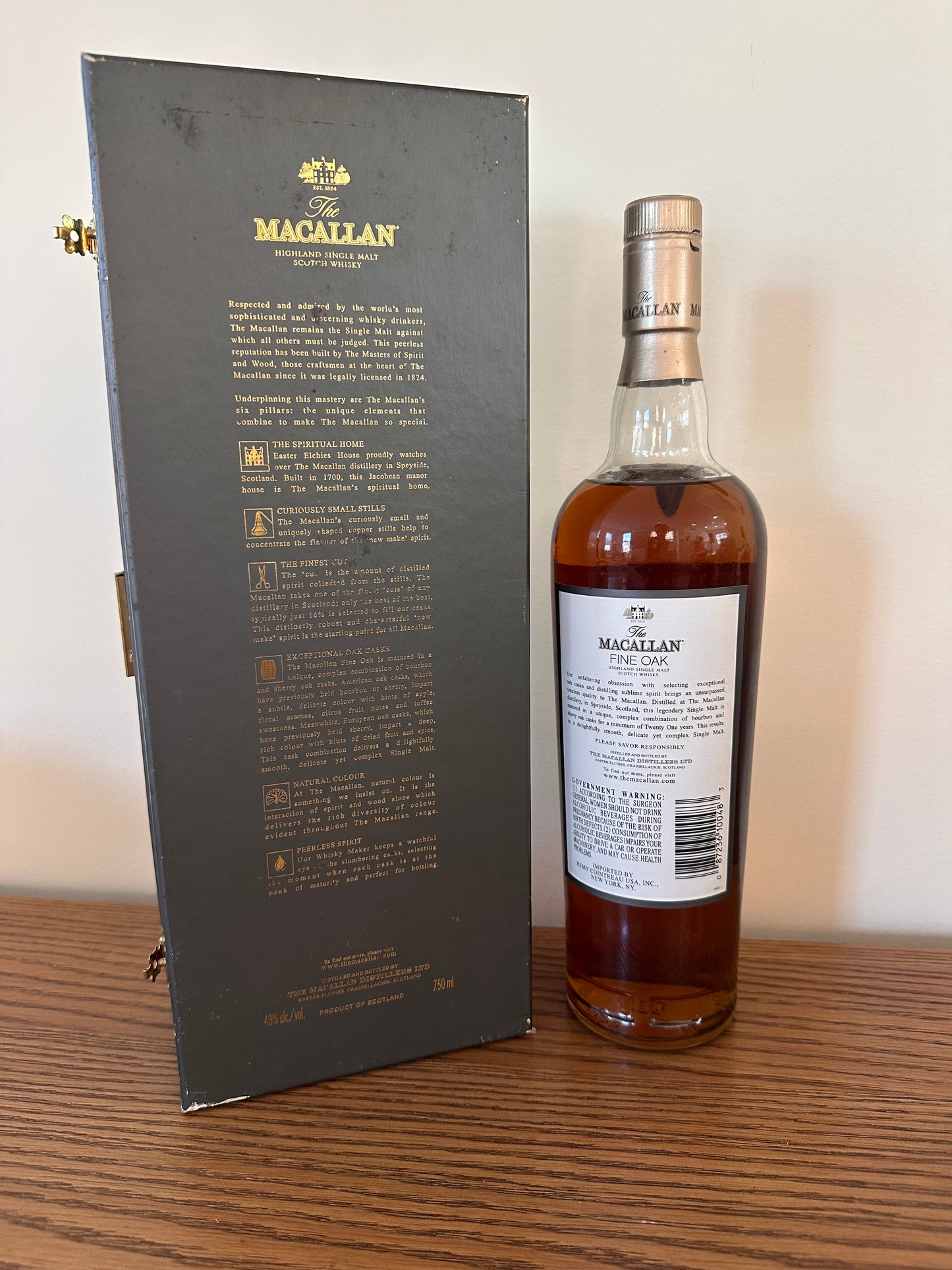 Macallan Fine Oak 21 Year Old Single Malt Scotch Whisky (Grey Box, White Label) 750ml
