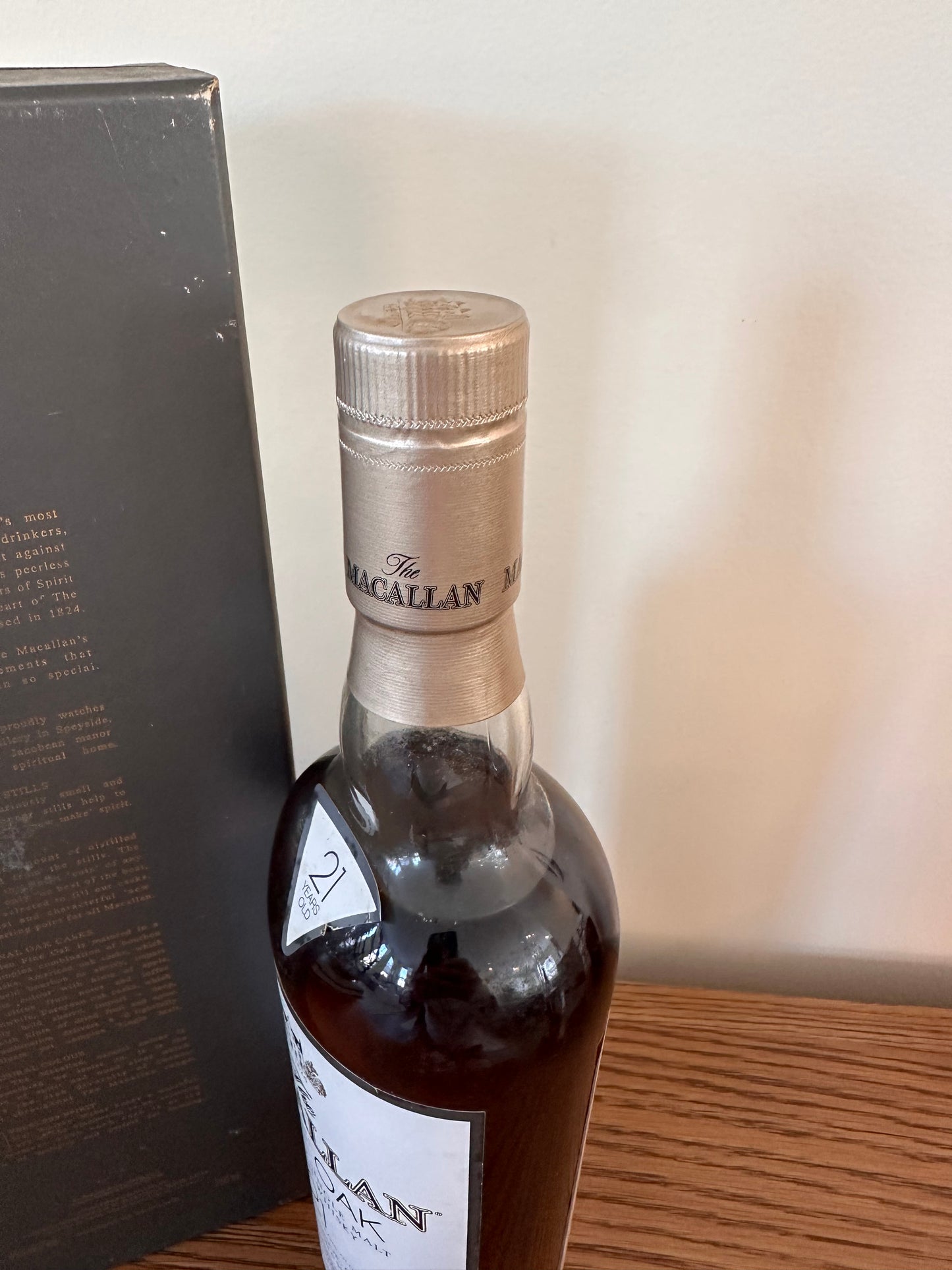 Macallan Fine Oak 21 Year Old Single Malt Scotch Whisky (Grey Box, White Label) 750ml