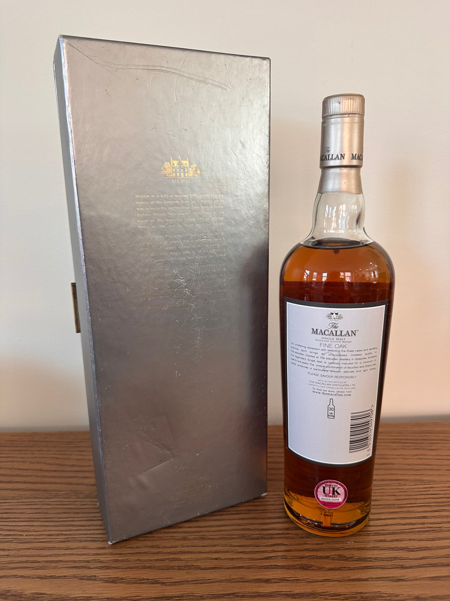 Macallan Fine Oak 21 Year Old Single Malt Scotch Whisky (Grey Box, White Label) 700ml