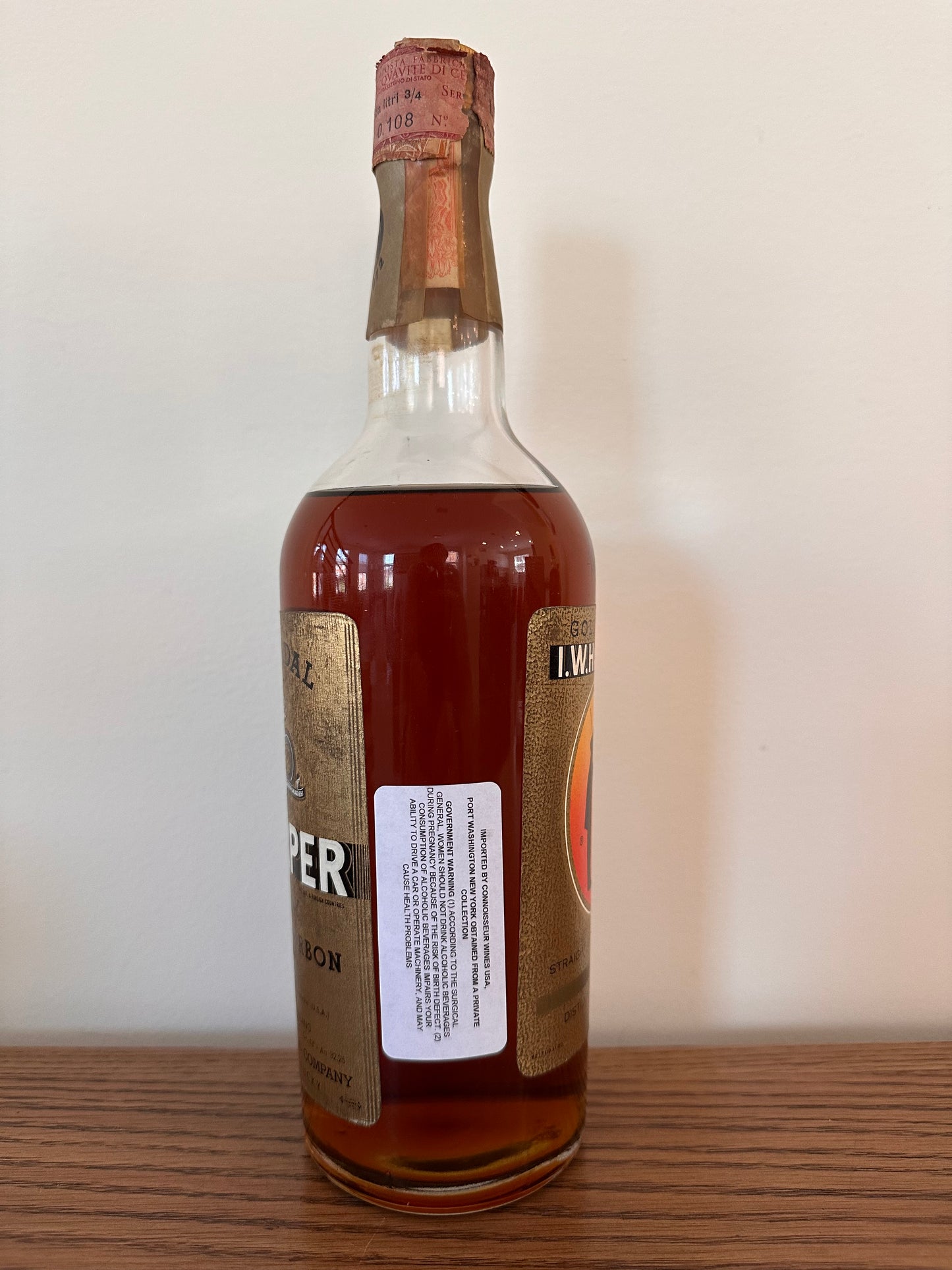 I.W. Harper Gold Medal Bourbon Whiskey 0.75l Vintage Imported By S.I.L.V.A Bianchi S.P.A