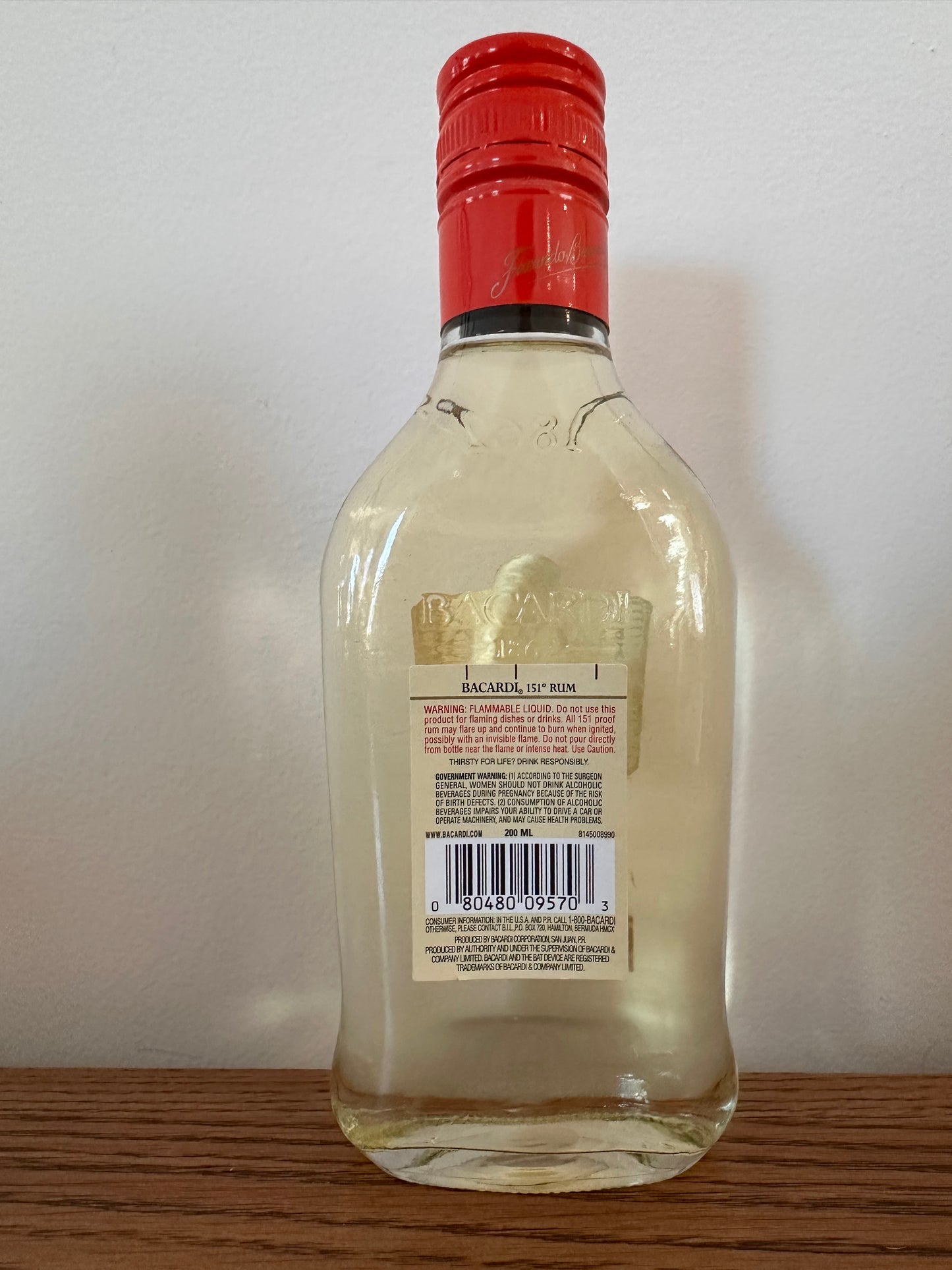Bacardi 151 Puerto Rican Rum 200ml