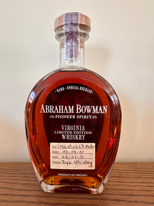 Abraham Bowman Bourbon 'The Party Source' Private Barrel Selection (2011) Barrel #1