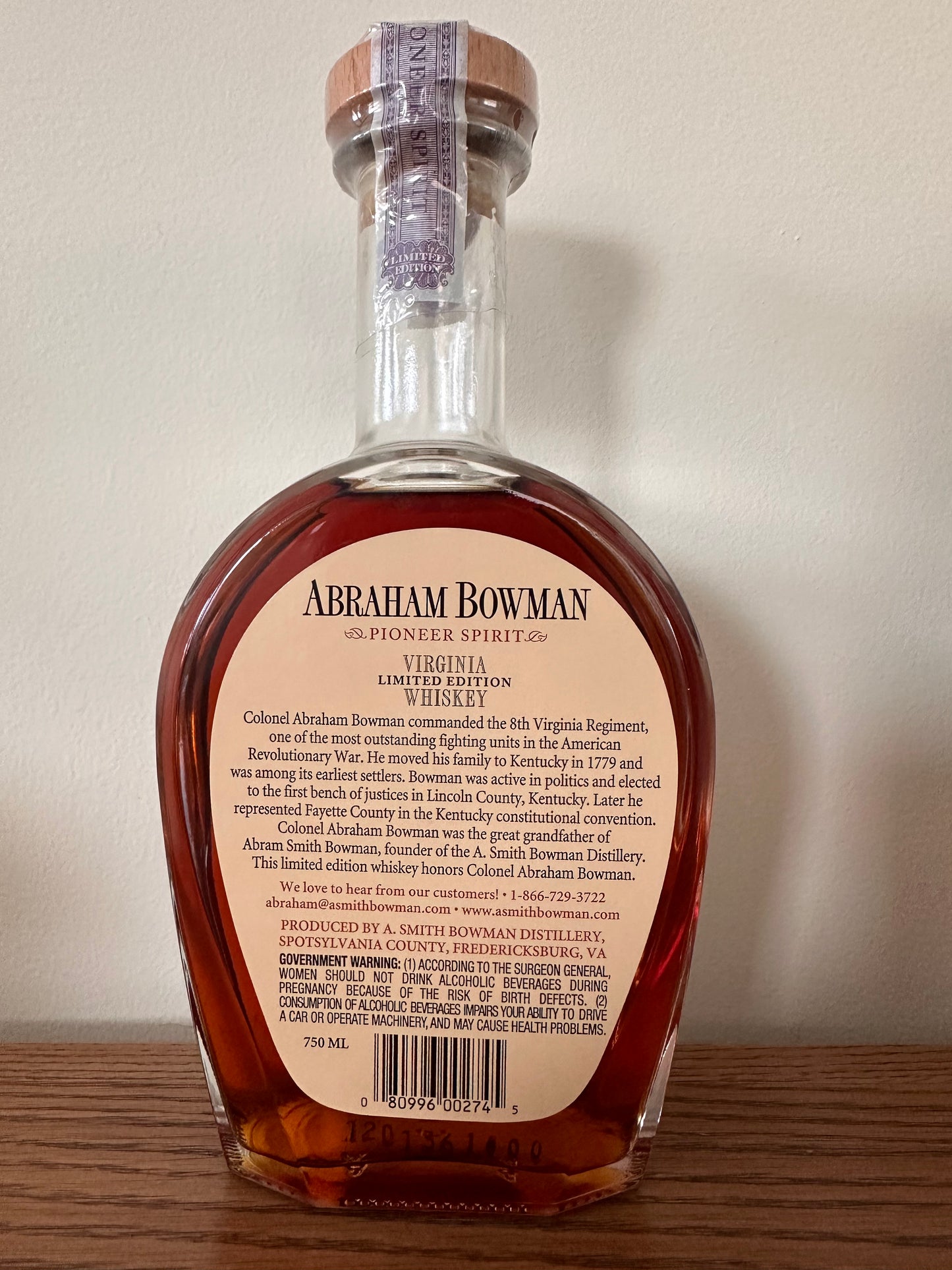 Abraham Bowman Release 3 Bourbon Whiskey (2012) 750ml