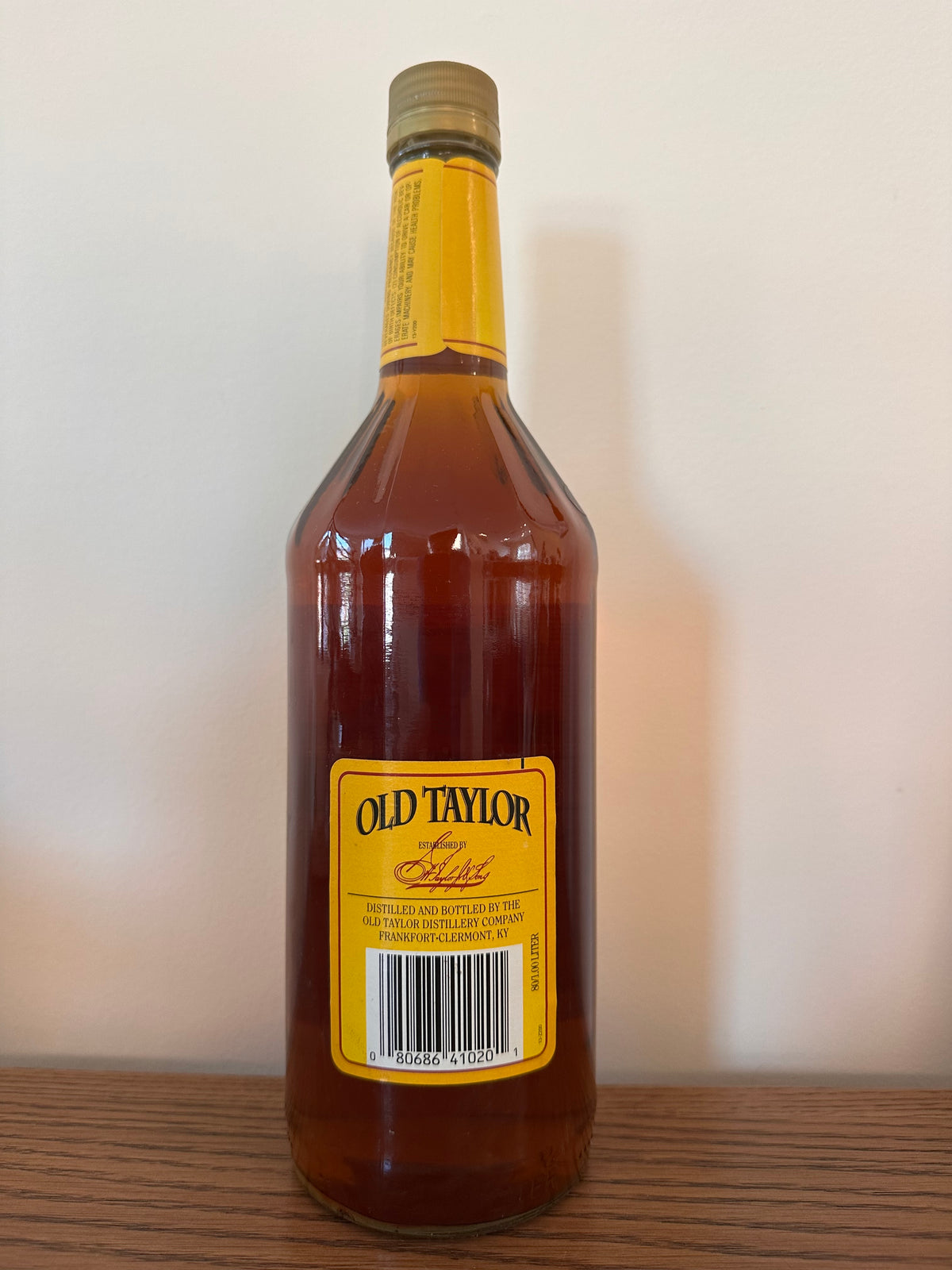 Old Taylor 6 Year Old Kentucky Straight Bourbon Whiskey 1.0Lt Bottled 1998