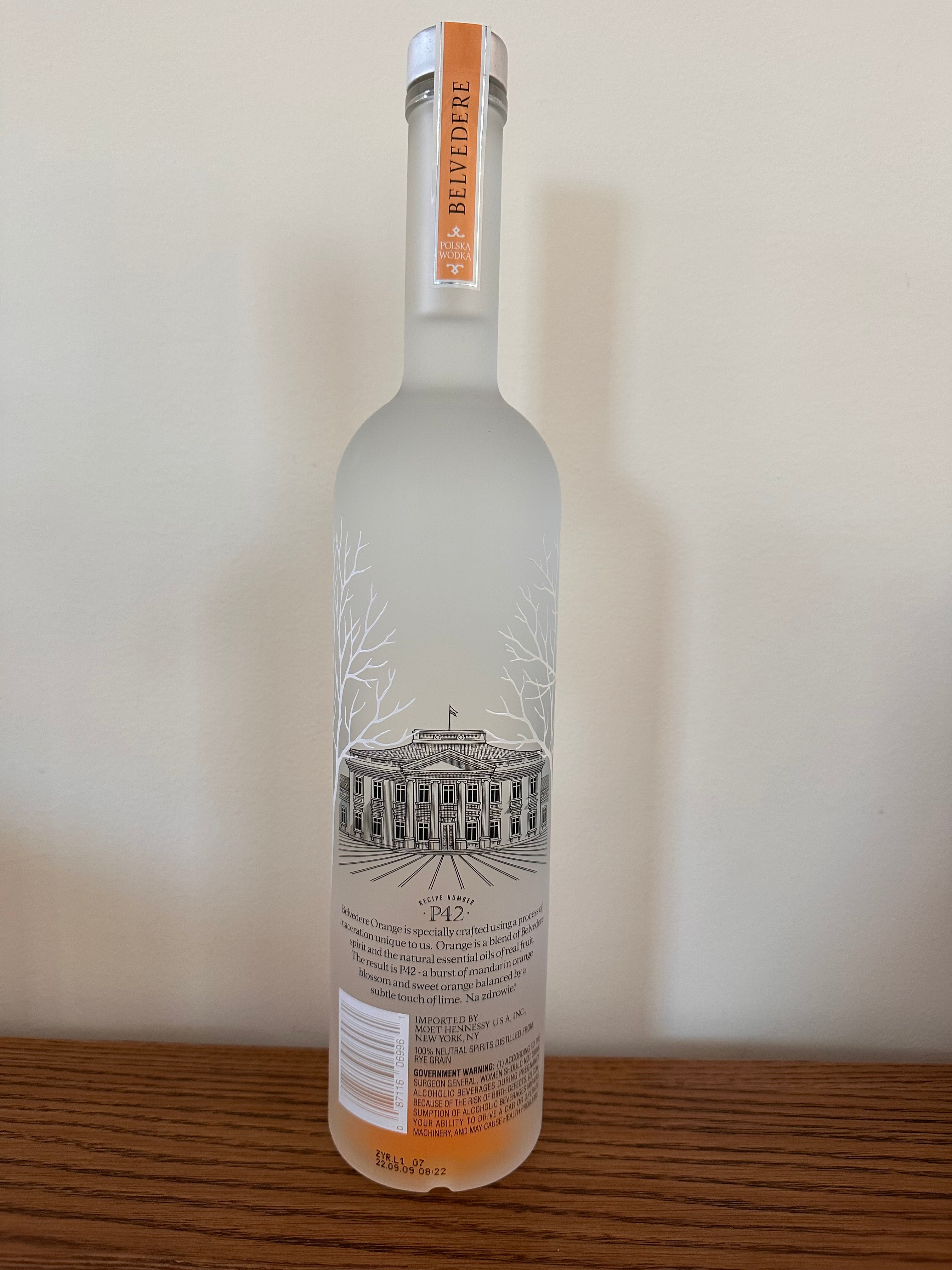 Belvedere Orange Vodka (2009) 750ml – Liquor Express