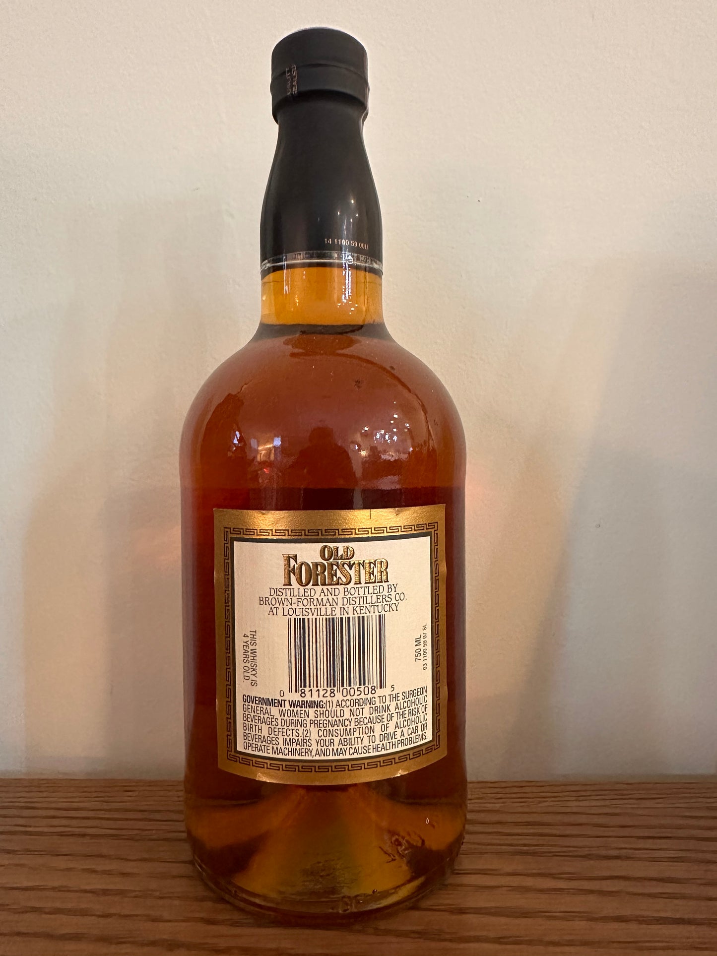 Old Forester 86 Proof White Square Label 2002 750ml