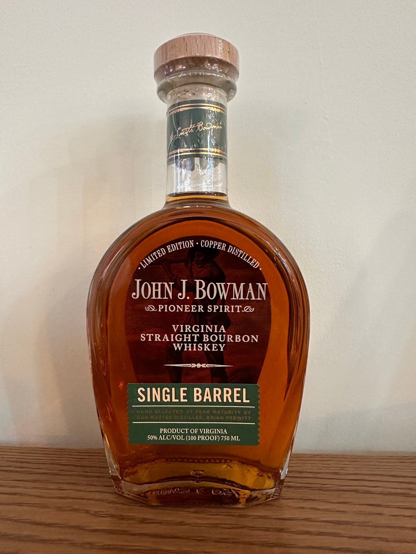 John J. Bowman Single Barrel 2023 Virginia Straight Bourbon Whiskey 750ml