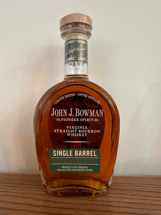 John J. Bowman Single Barrel 2023 Virginia Straight Bourbon Whiskey 750ml