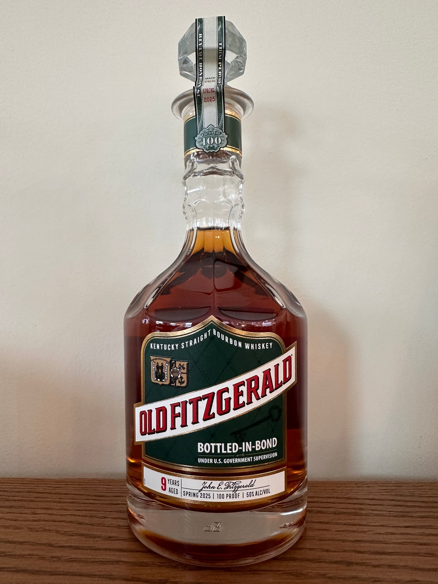Old Fitzgerald Bottled in Bond 9 Year Old Spring 2025 Kentucky Straight Bourbon Whiskey 750ml