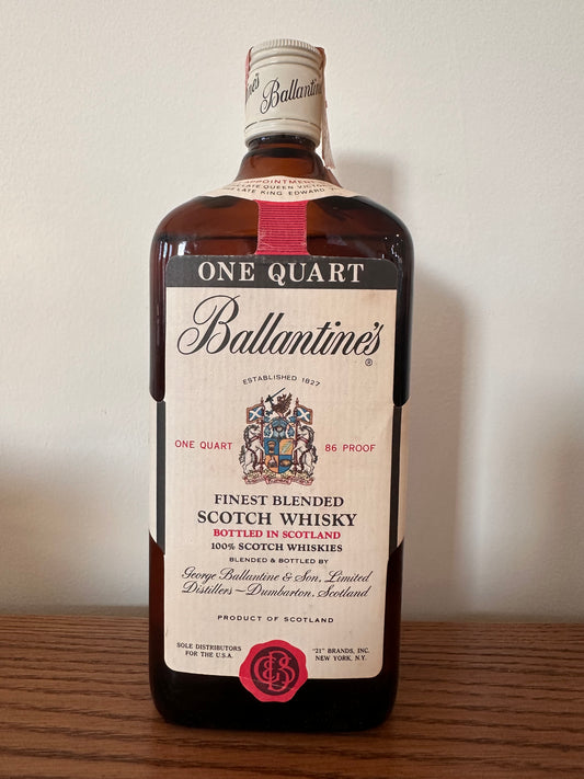 Ballantine's Finest Blended Scotch Whisky Quart 1977-1982