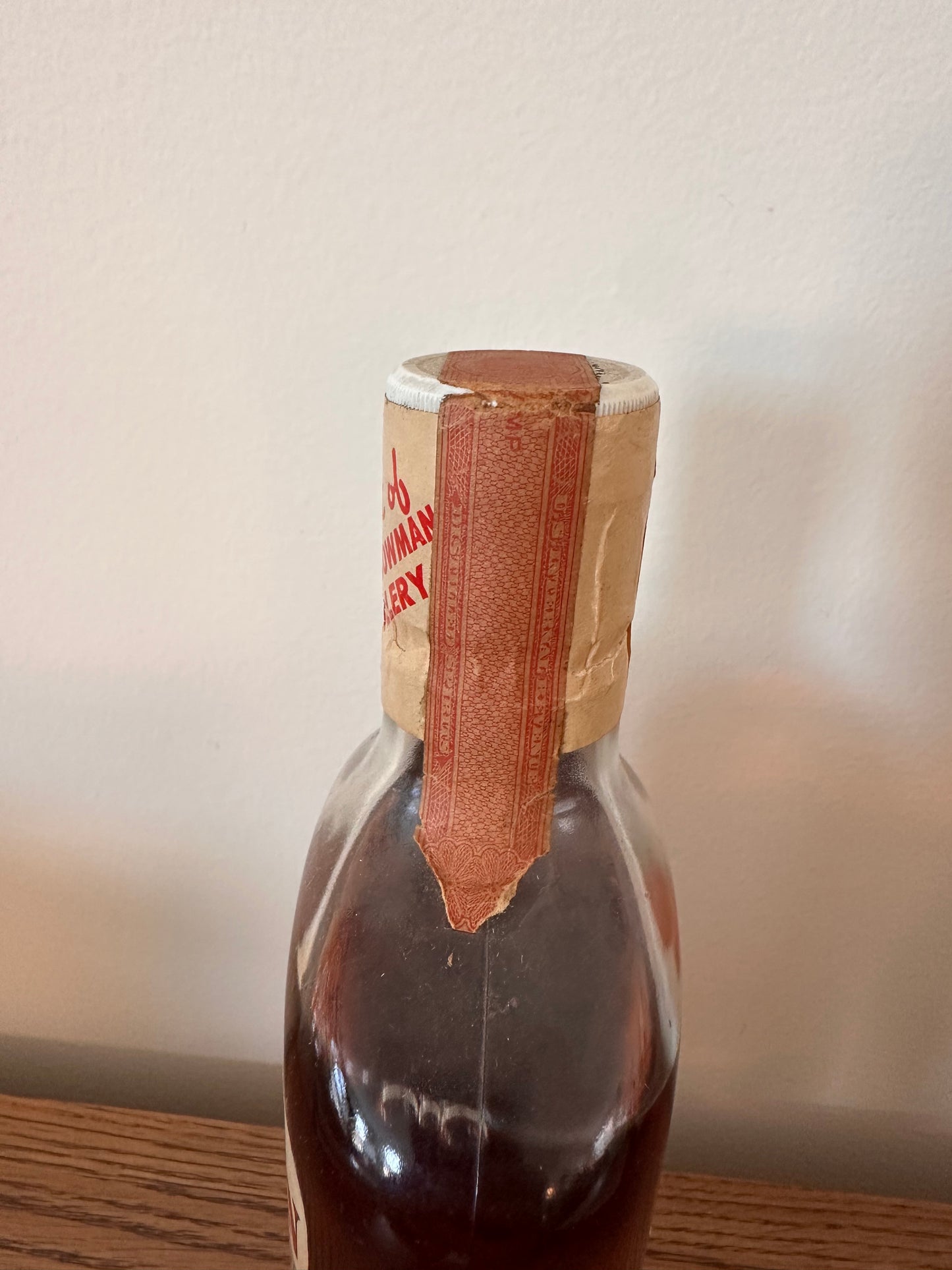 1960's A. Smith Bowman Virginia Gentleman 4 Year Old 90 Proof Pint