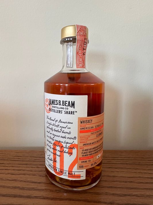 Jim Beam Distilling Co. Distillers' Share Batch No. 2 Courvoisier VSOP XO and American White Oak Finish American Single Malt Whiskey 375ml