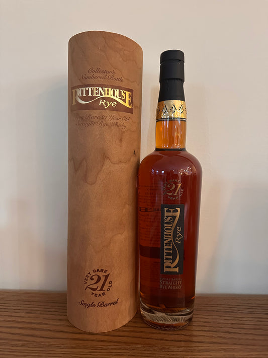 Rittenhouse 21 Year Old Very Rare Single Barrel Straight Rye Whiskey 750ml
