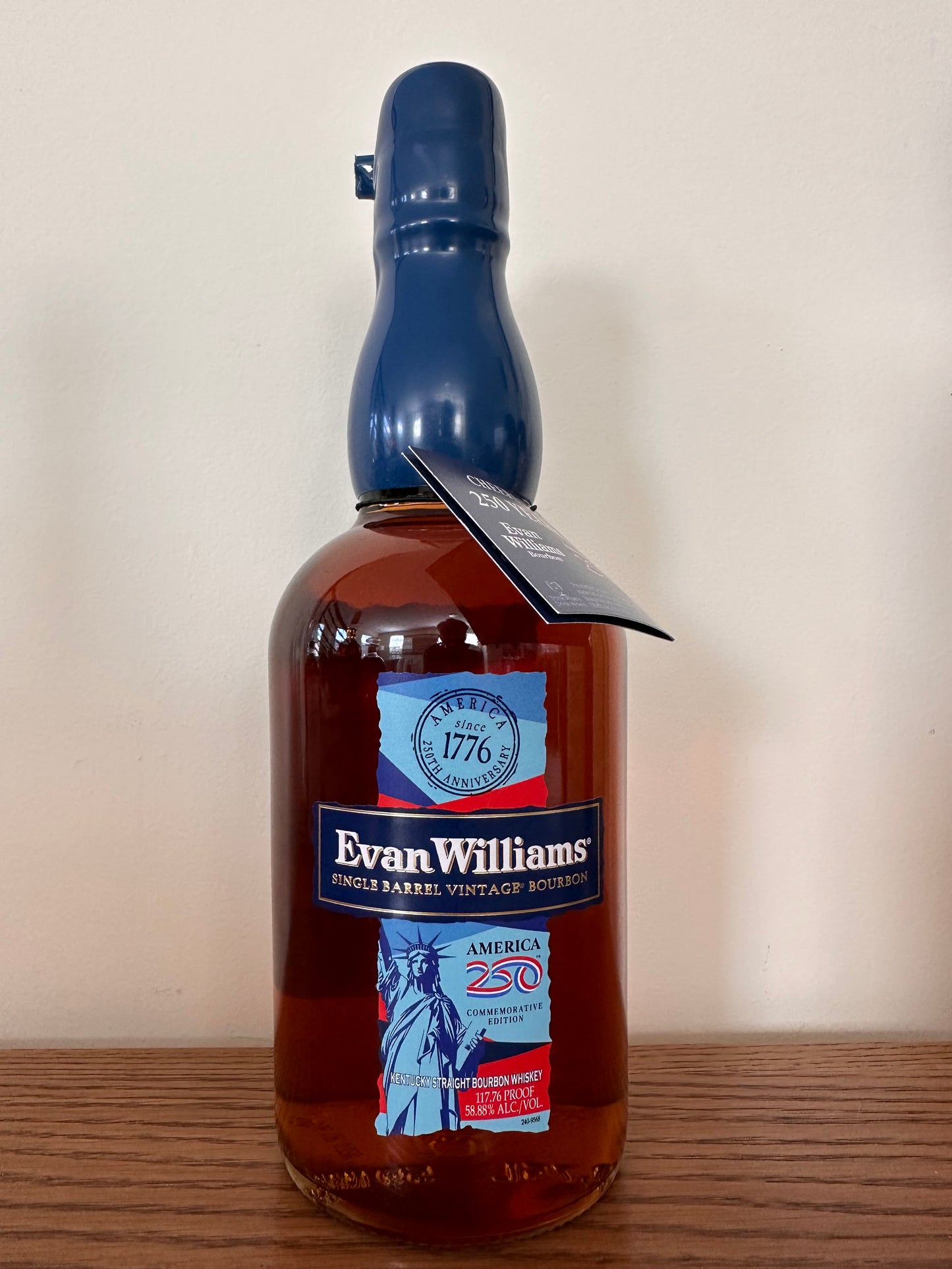Evan Williams Single Barrel America 250th Commemorative Edition Kentucky Straight Bourbon Whiskey 750ml