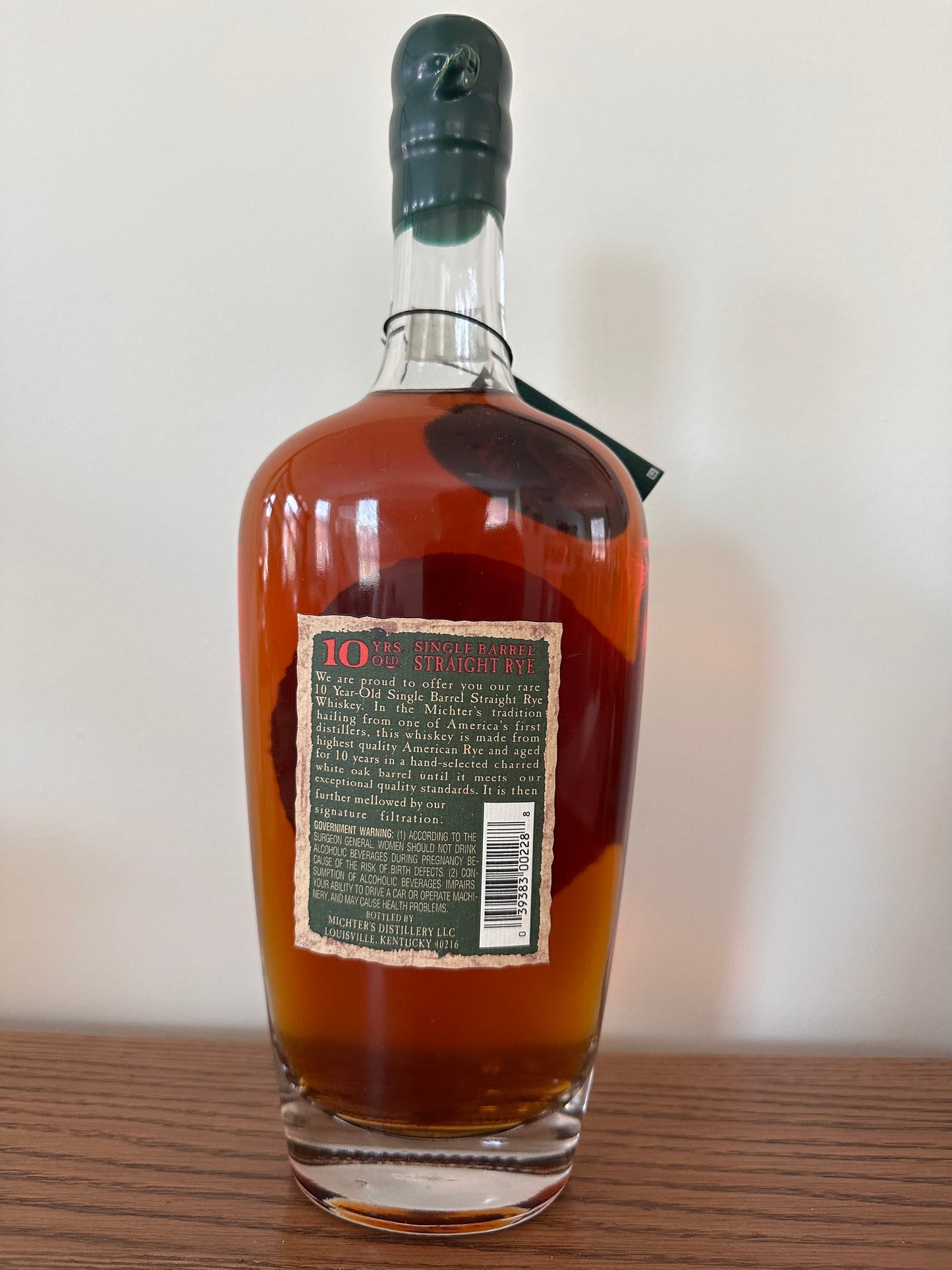 2016 Michter's 10 Year Old Single Barrel Rye Whiskey 750ml