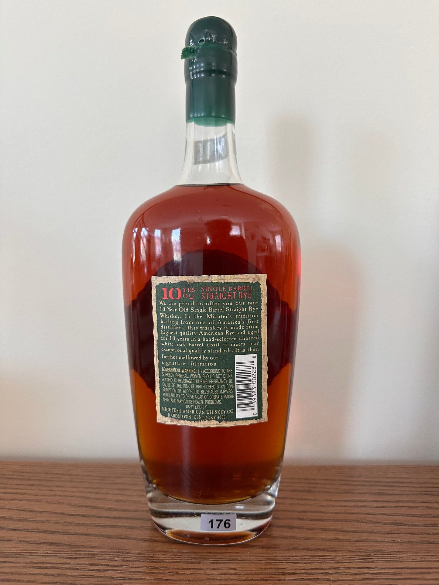 2007 Michter's 10 Year Old Single Barrel Rye Whiskey 750ml