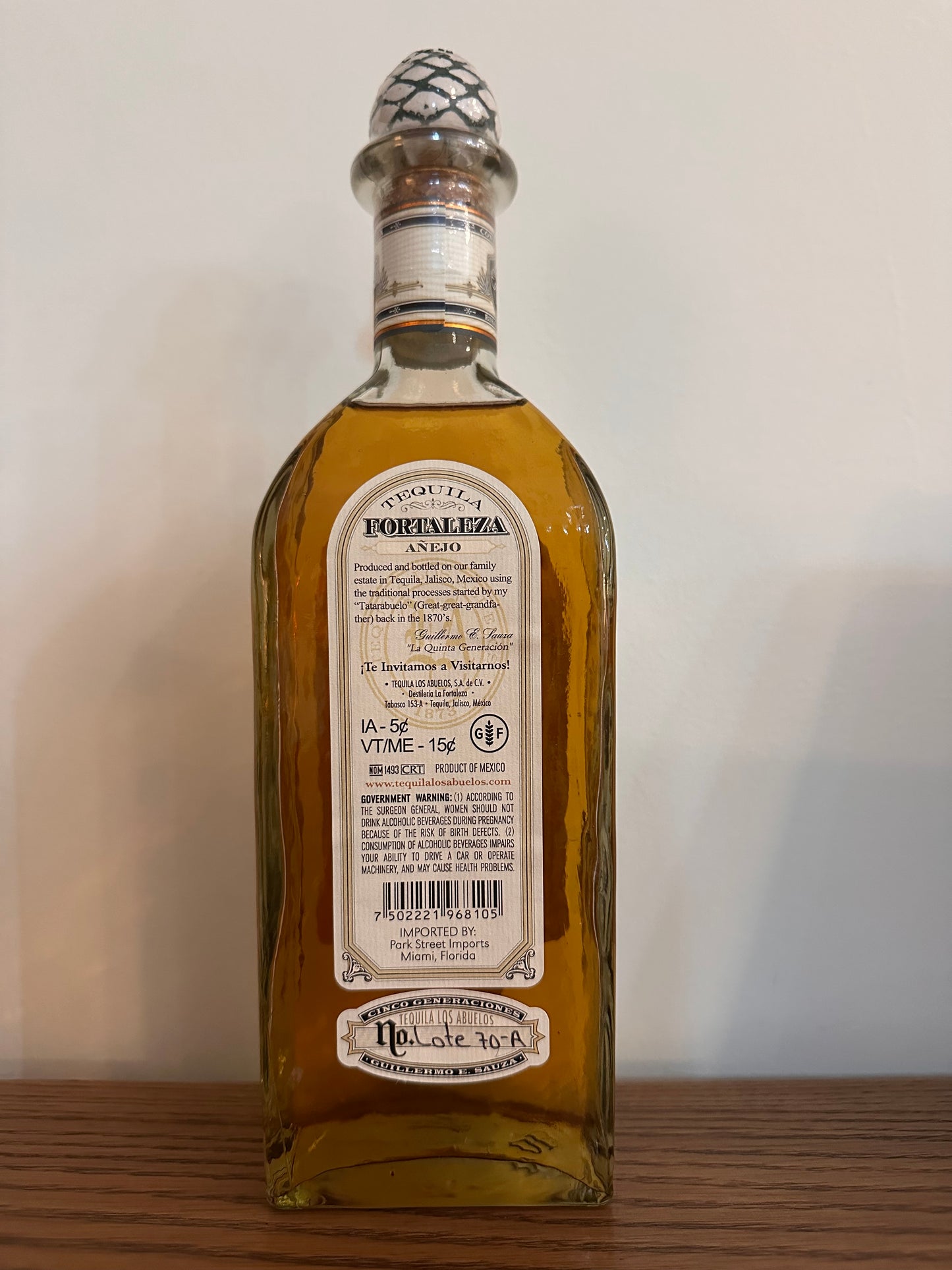 Fortaleza Anejo Tequila Batch 70A 750ml