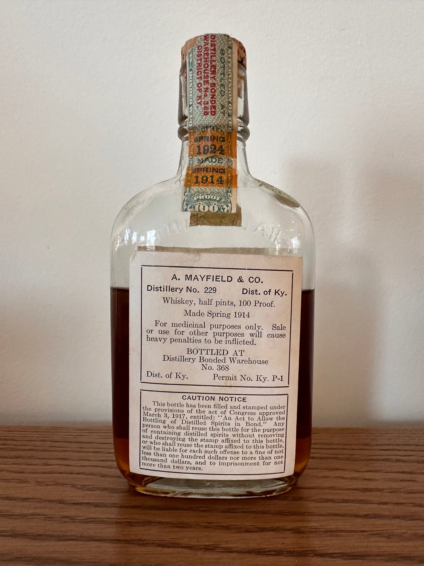 Henry Watterson Bottled in Bond 1/2 Pint 1914-1924
