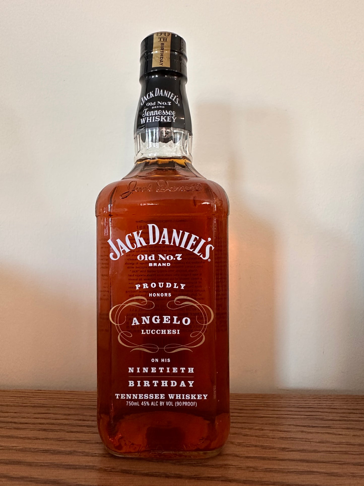 Jack Daniel's Old No. 7 Brand Angelo Lucchesi Ninetieth Birthday Tennessee Whiskey 750ml