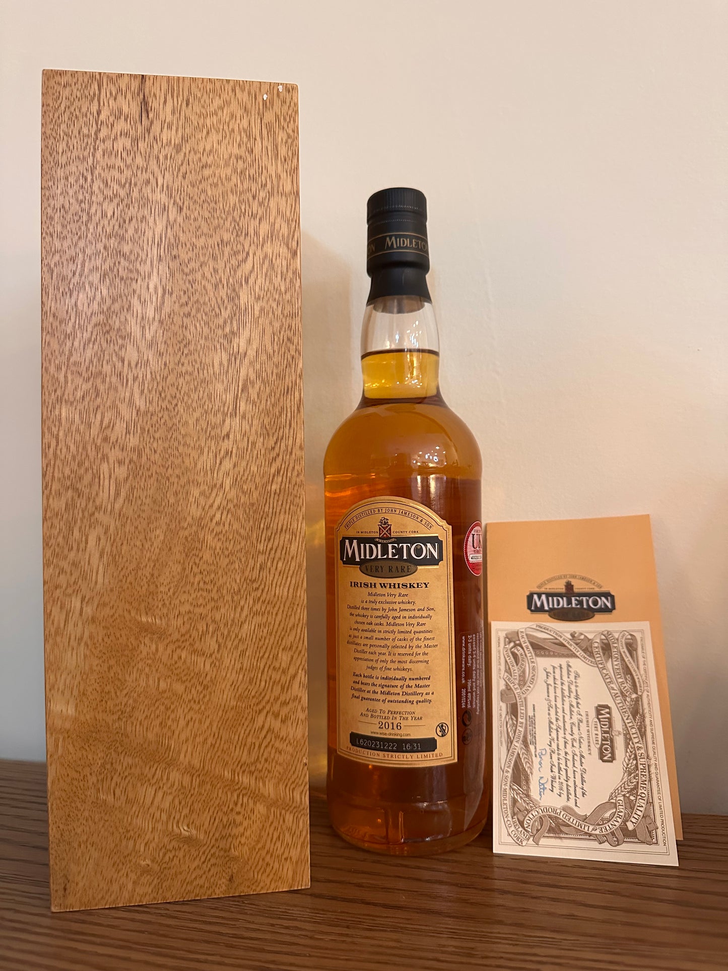 2016 Midleton Very Rare Vintage Blended Irish Whiskey 700ml