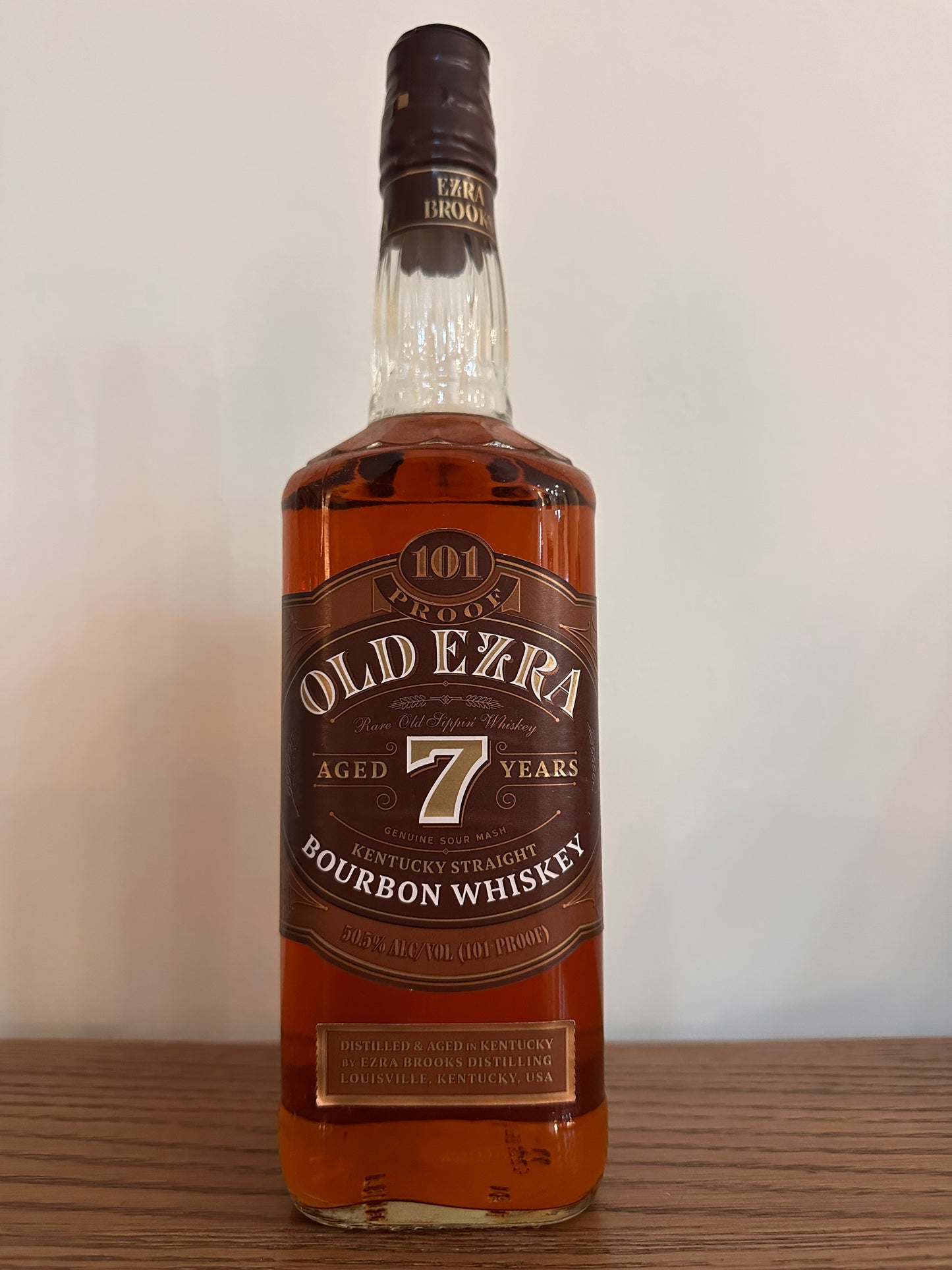 Old Ezra 7 Year Old Straight Bourbon Whiskey (Old Packaging) 750ml