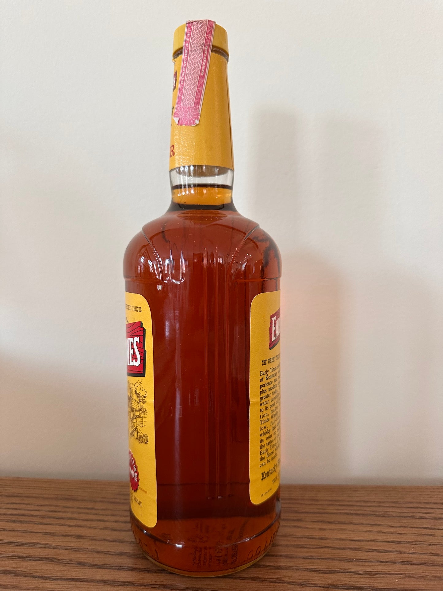 1983-1985 Early Times 4 Year Kentucky Straight Bourbon Whiskey 1.0 Liter