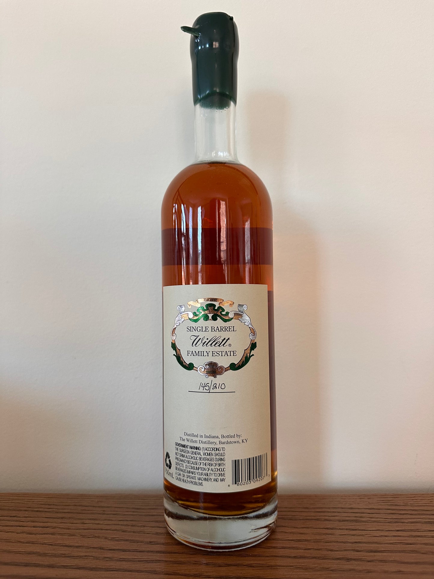Willett Family Estate 4 Year Old Single Barrel Rye Whiskey #1404 / Green Wax