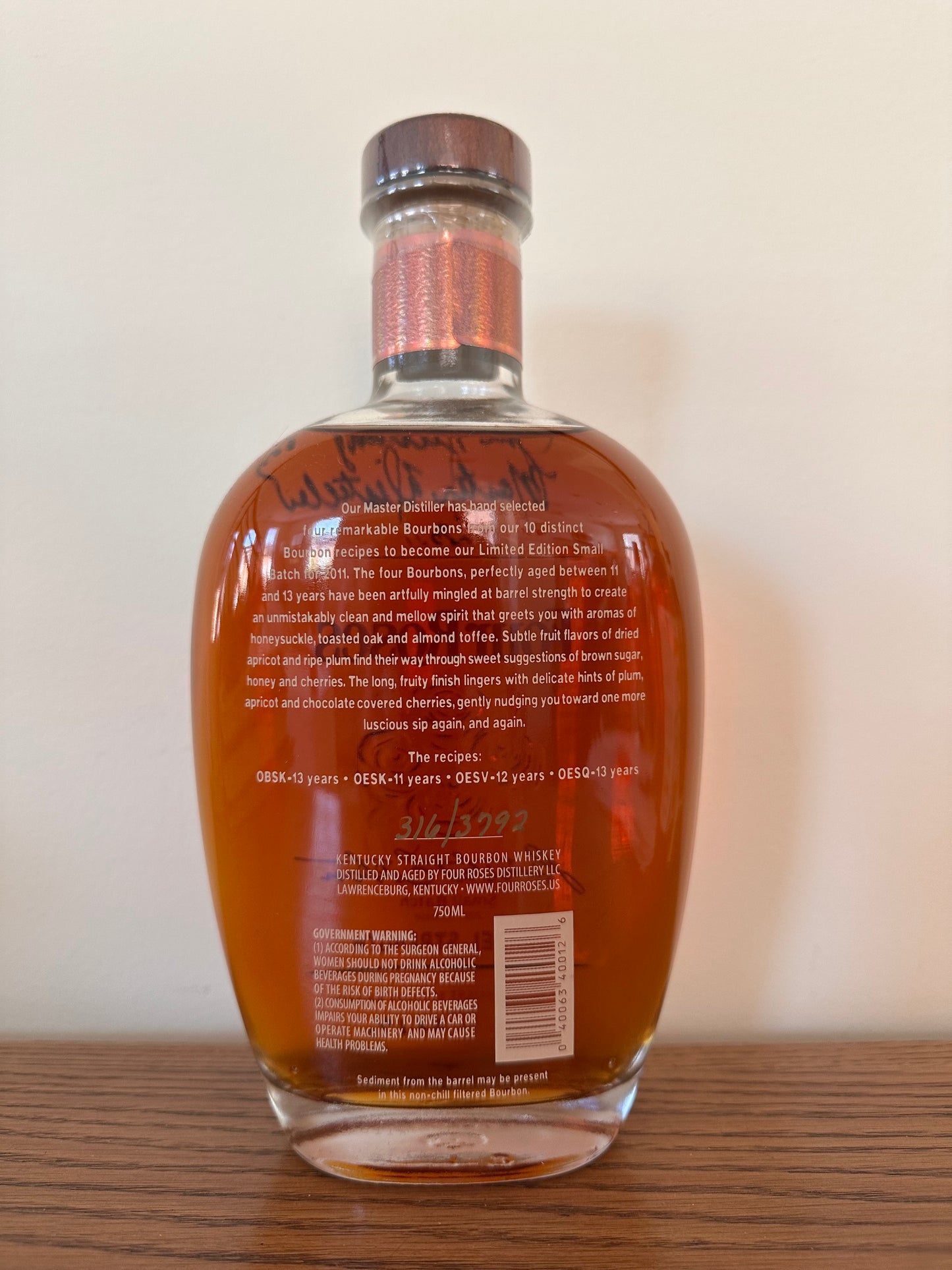 2011 Small Batch Limited Release Four Roses Bourbon 750ml