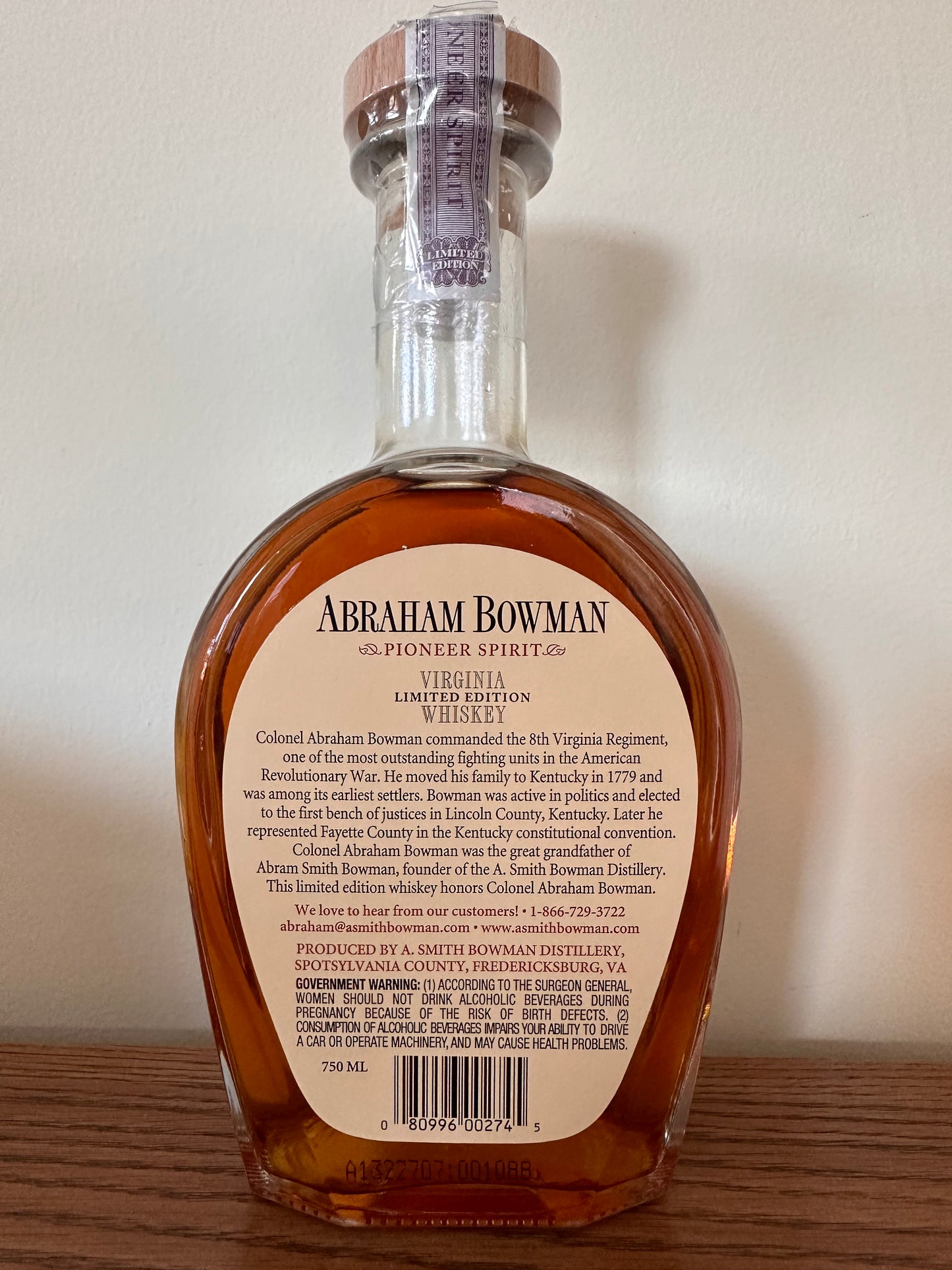 A. Smith Bowman Abraham Bowman Gingerbread Beer Finished Virginia Whiskey 750ml