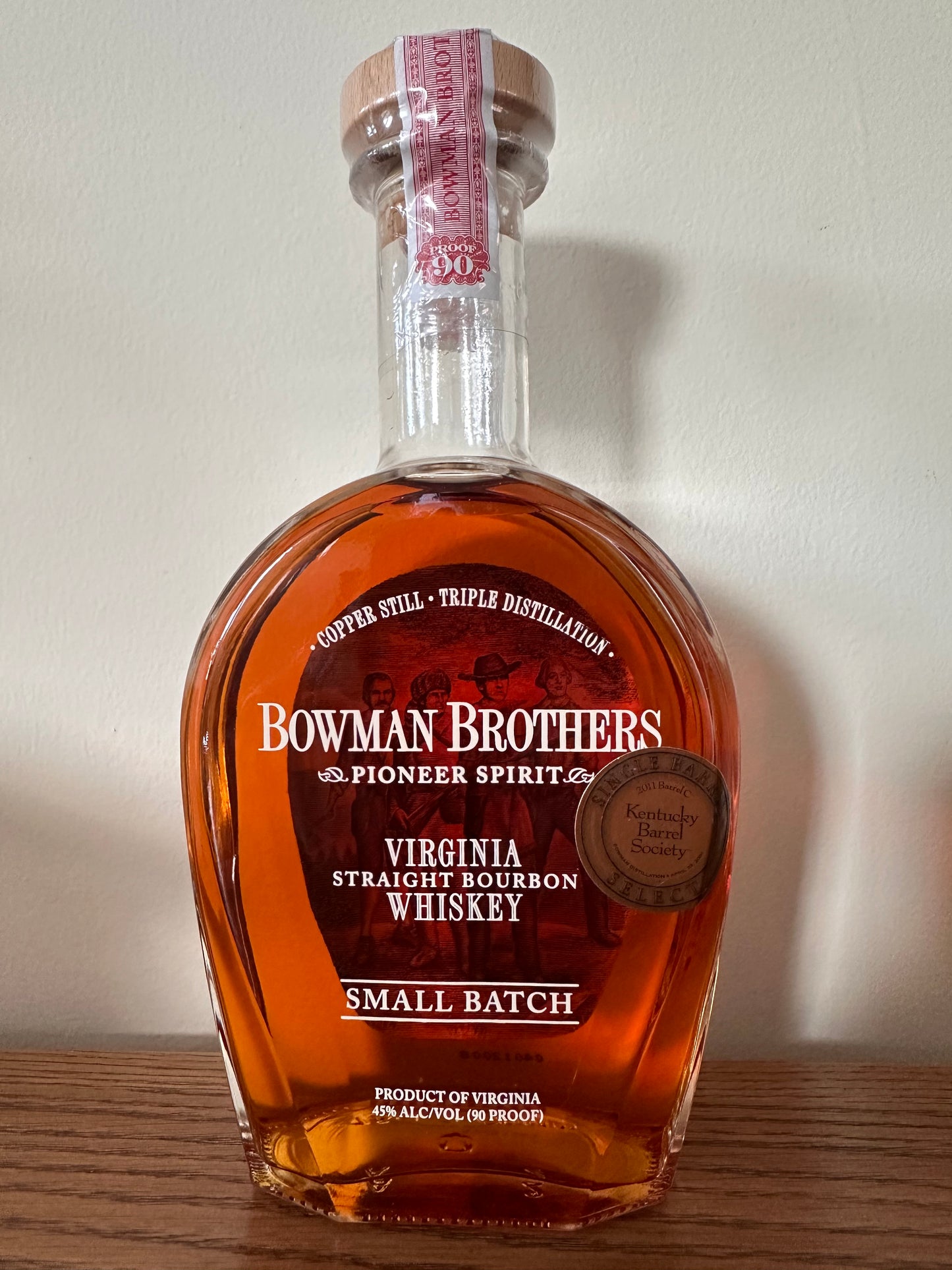 2011 Bowman Brothers Small Batch Bourbon 'Kentucky Barrel Society' 750ml