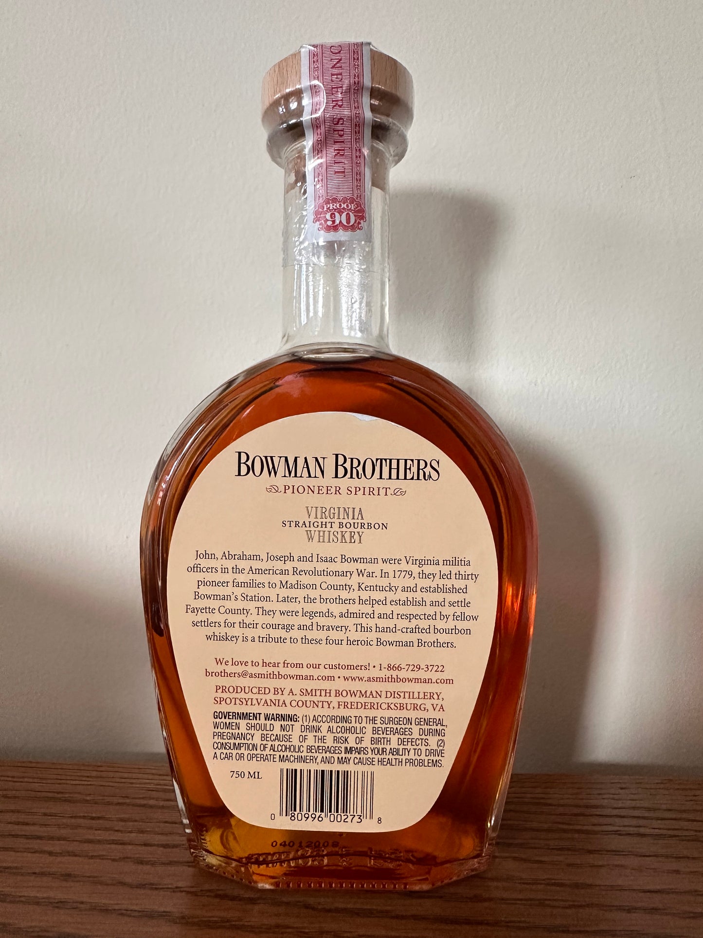 2011 Bowman Brothers Small Batch Bourbon 'Kentucky Barrel Society' 750ml