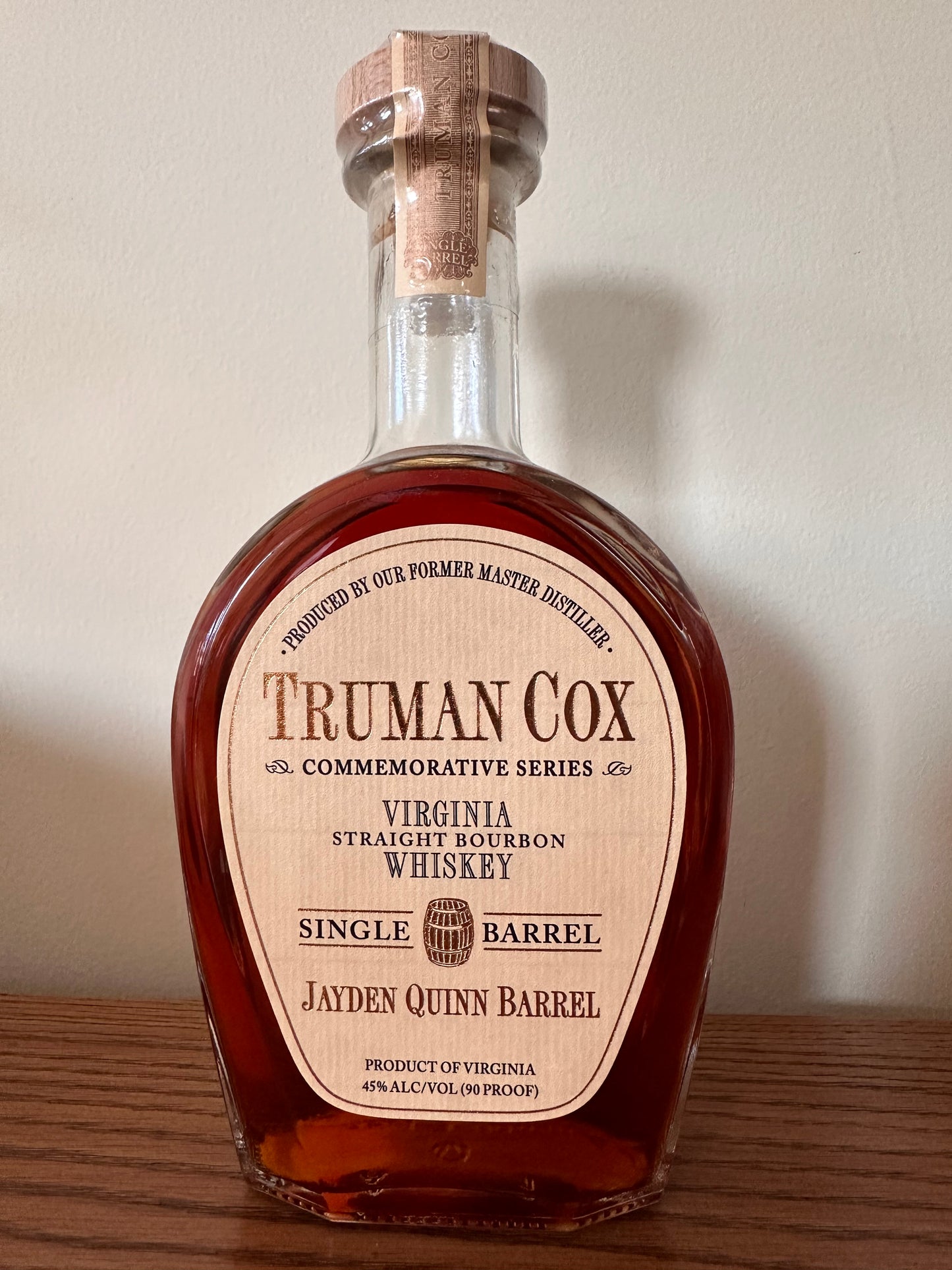 2018 Truman Cox Commemorative Series: Jayden Quinn Barrel Whiskey 750ml