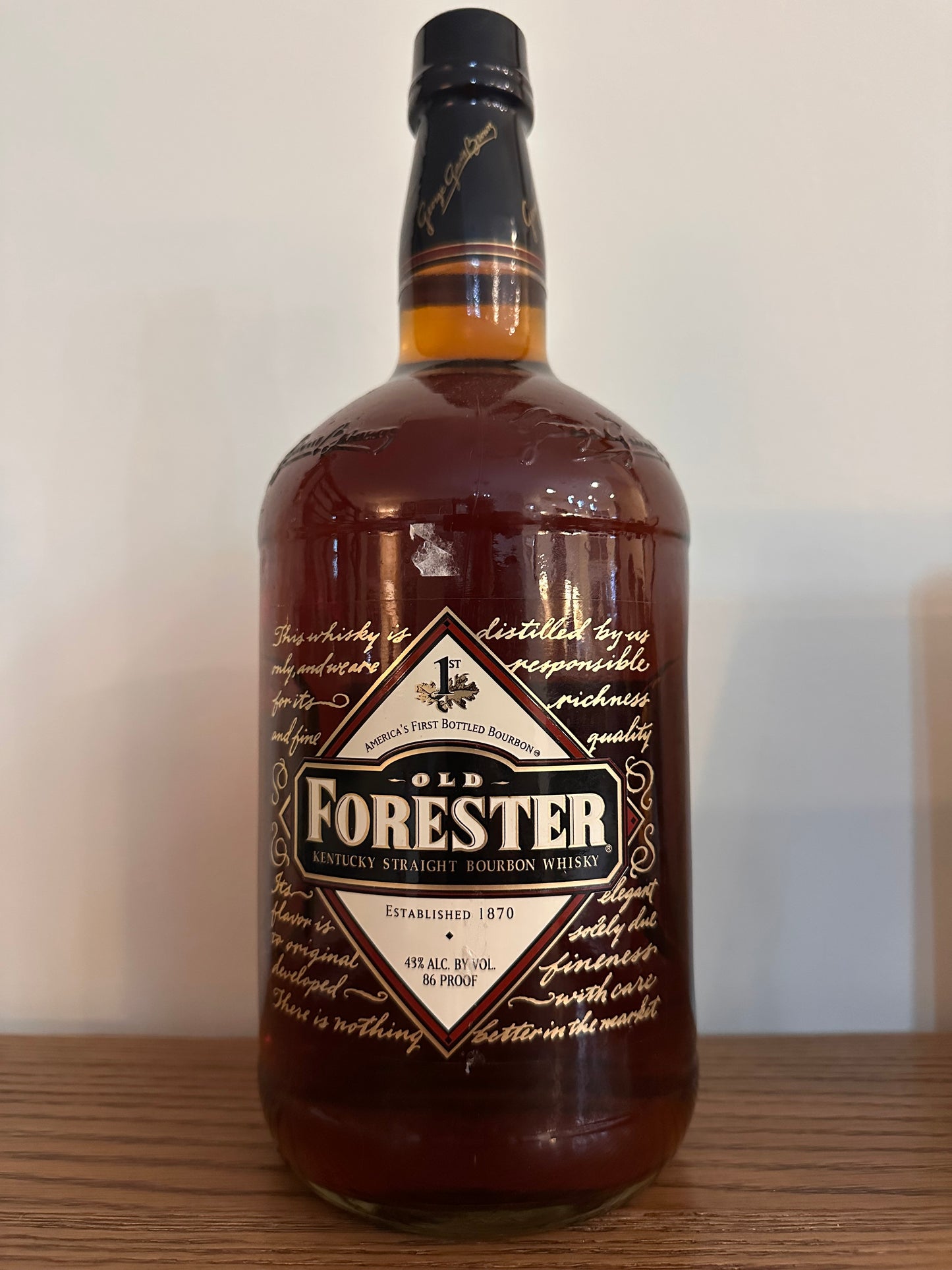 Old Forester 86 Proof Red Band Diamond Label 2010 1.75L