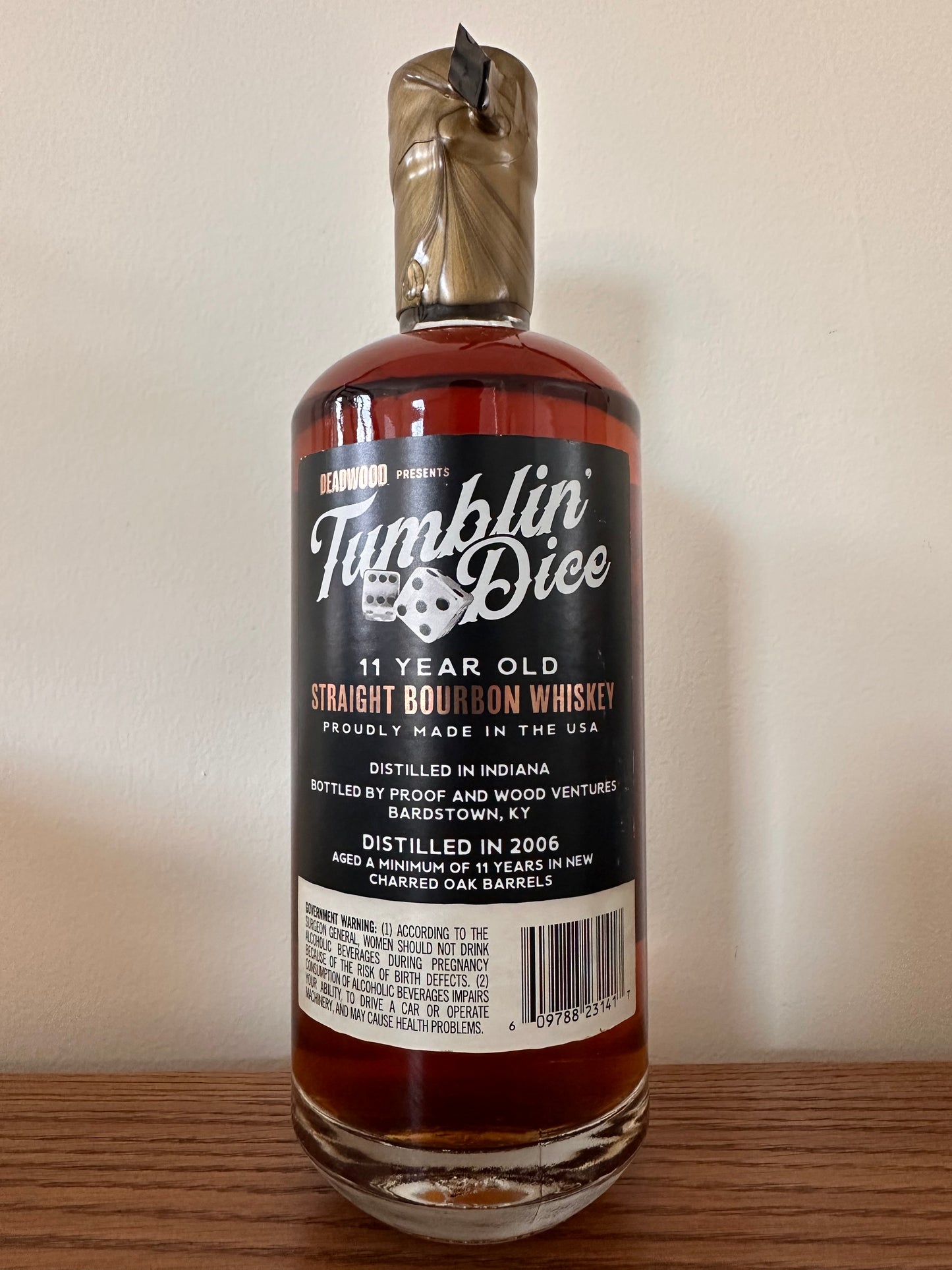 Deadwood Tumblin Dice 11 Year Straight Bourbon Whiskey 750 ml