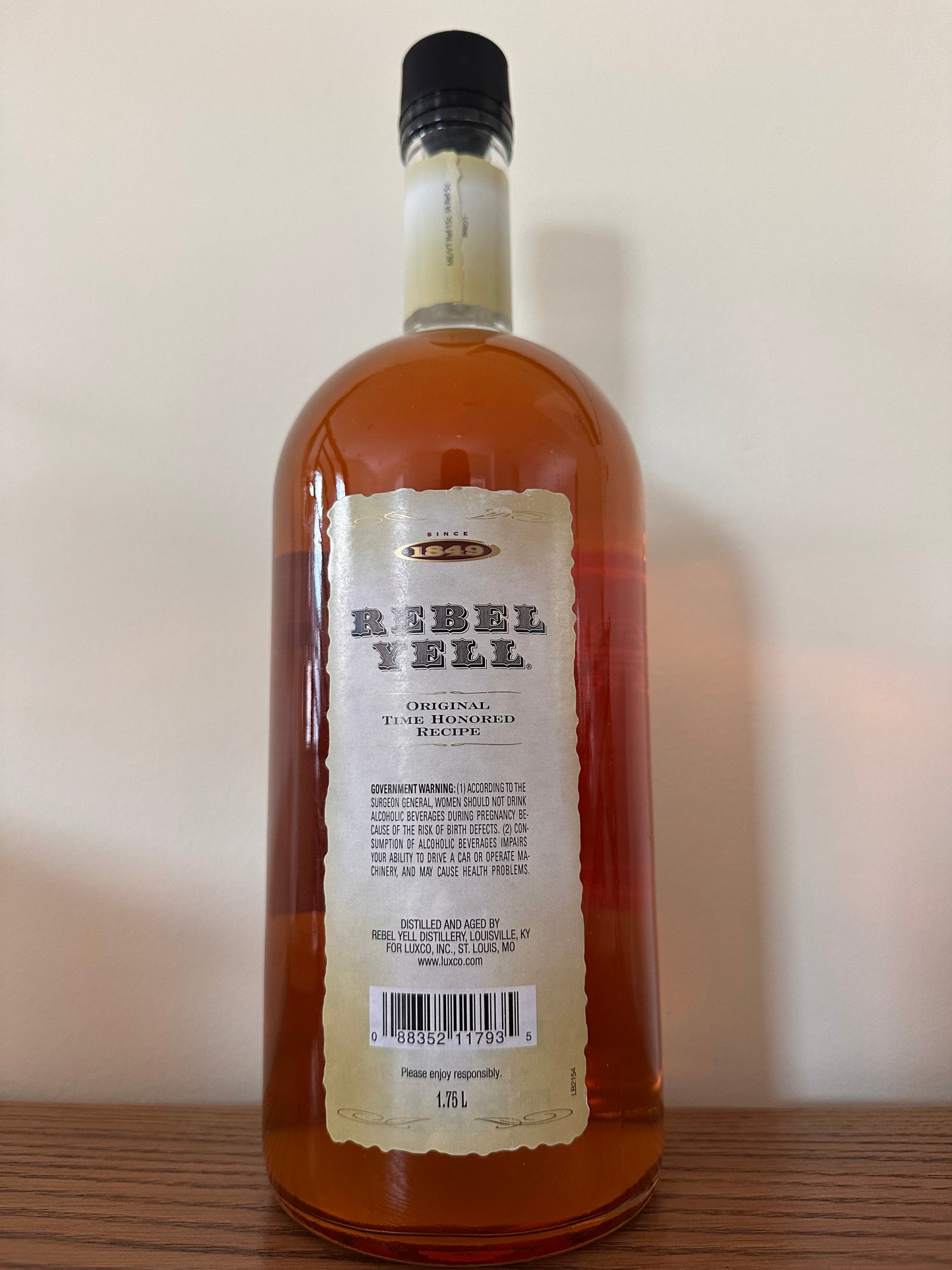 2013 Rebel Yell Luxco Kentucky Straight Bourbon Whiskey 80 Proof 1.75L