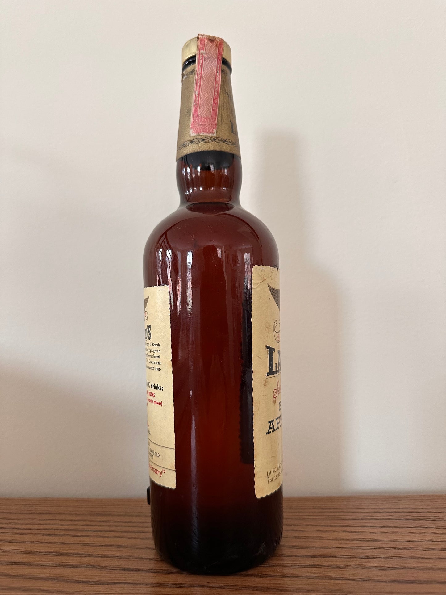 1975 Laird's Applejack Brandy 195th Anniversary 4/5 Quart