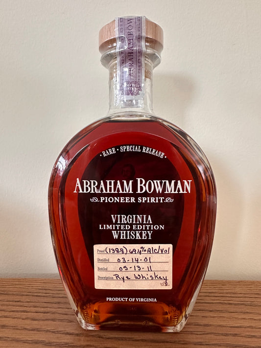 Abraham Bowman Bourbon 'The Party Source' Private Barrel Selection (2011) Barrel #3