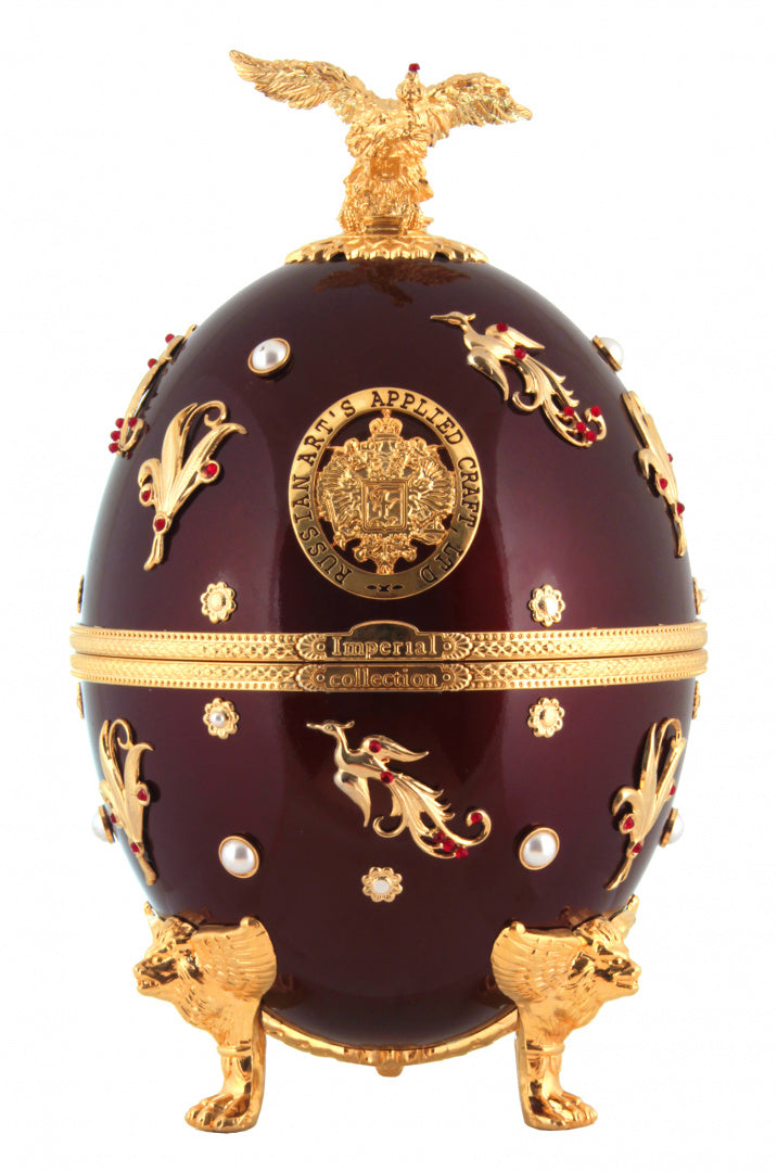 Imperial Collection Dark Red with Flowers and Birds Cognac Egg 40 Year Old Cognac 750ml