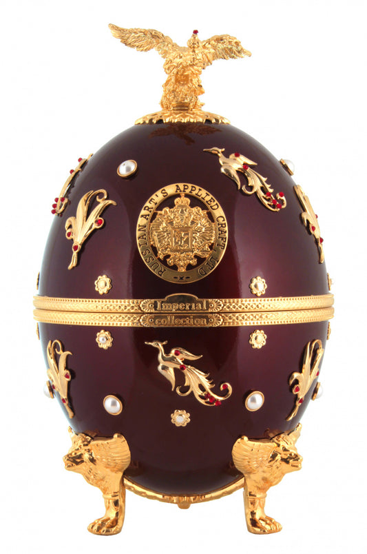 Imperial Collection Dark Red with Flowers and Birds Cognac Egg 40 Year Old Cognac 750ml