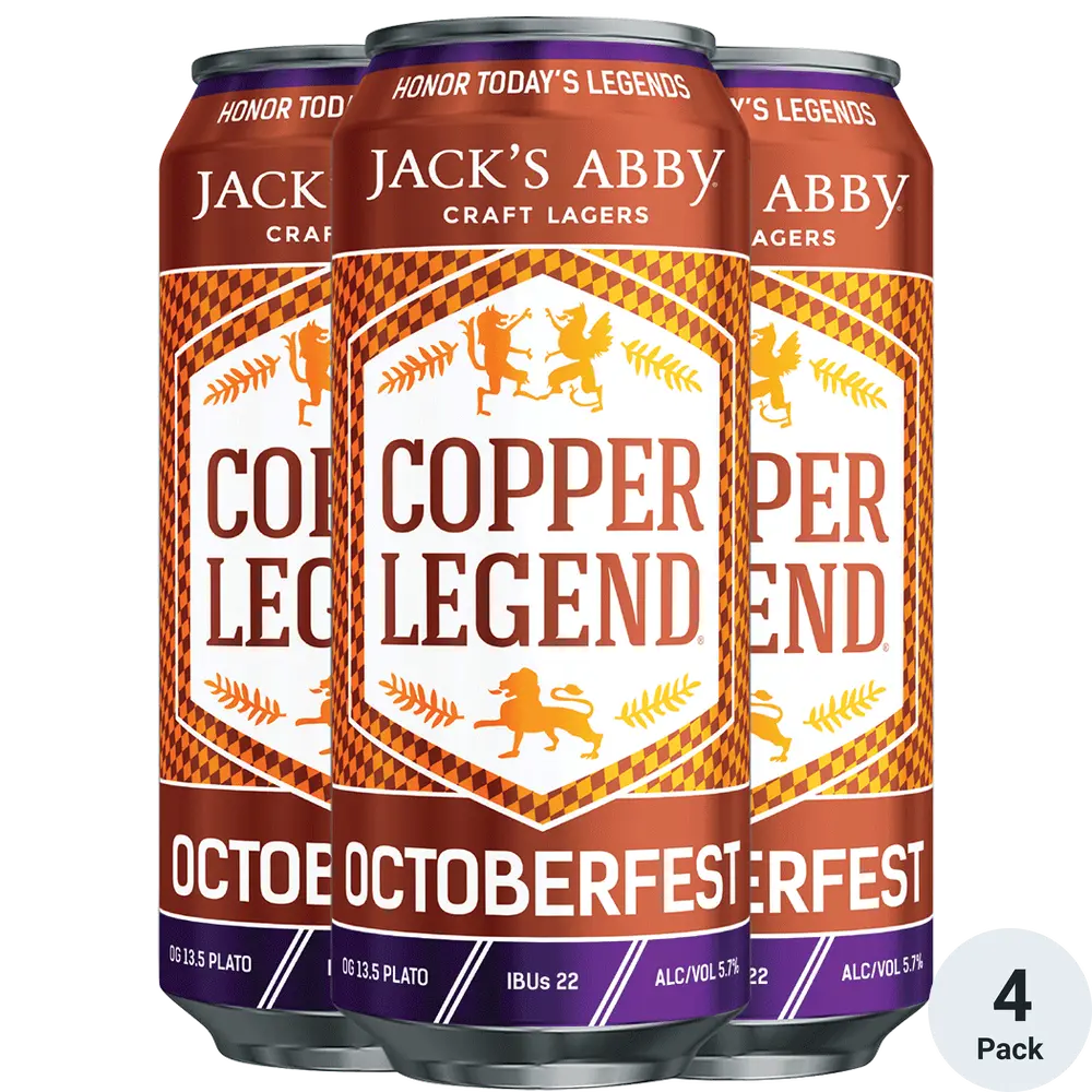 Jack's Abby Brewing Copper Legend Octoberfest Beer 16-Oz Can 4-Pack
