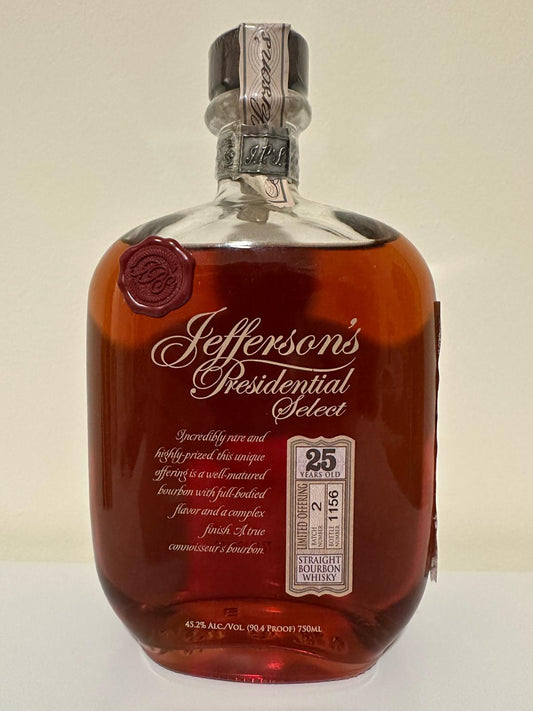 Jefferson's Presidential Select 25 Years Old Batch 2 Straight Bourbon Whiskey 750ml