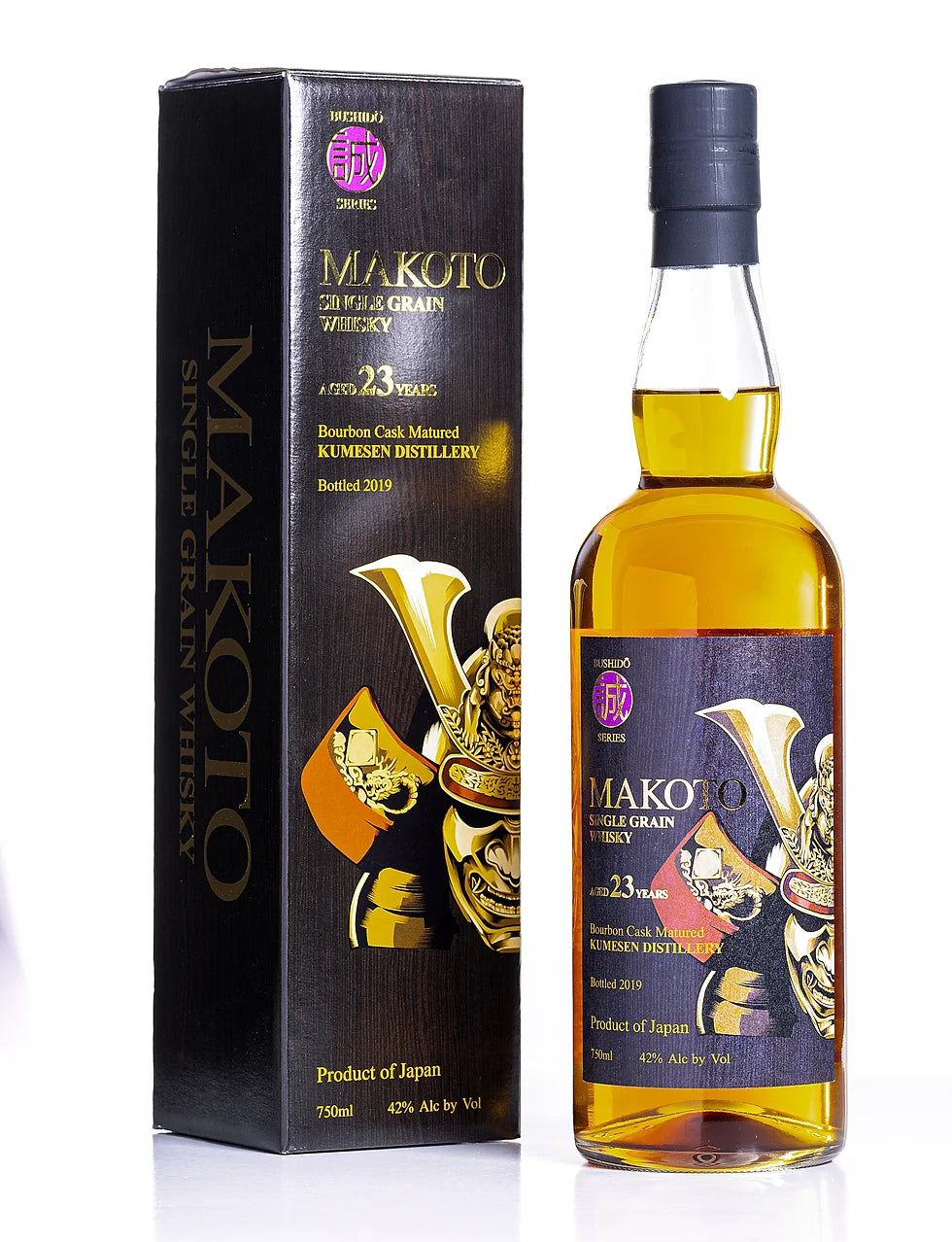 Kumesen Bushido Series Makoto 23 Year Old Single Grain Whisky 750ml