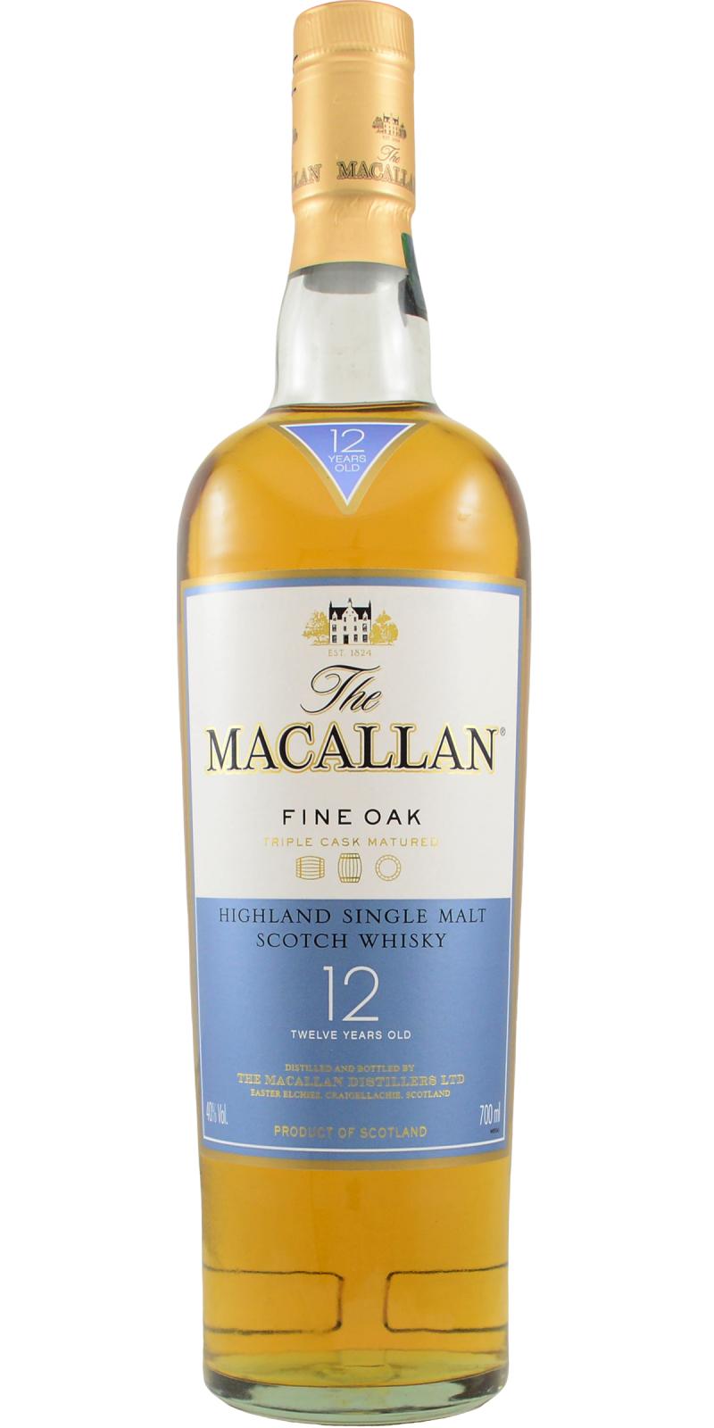 Macallan Triple Cask Matured Fine Oak 12 Year Old Single Malt Scotch Whisky 700ml